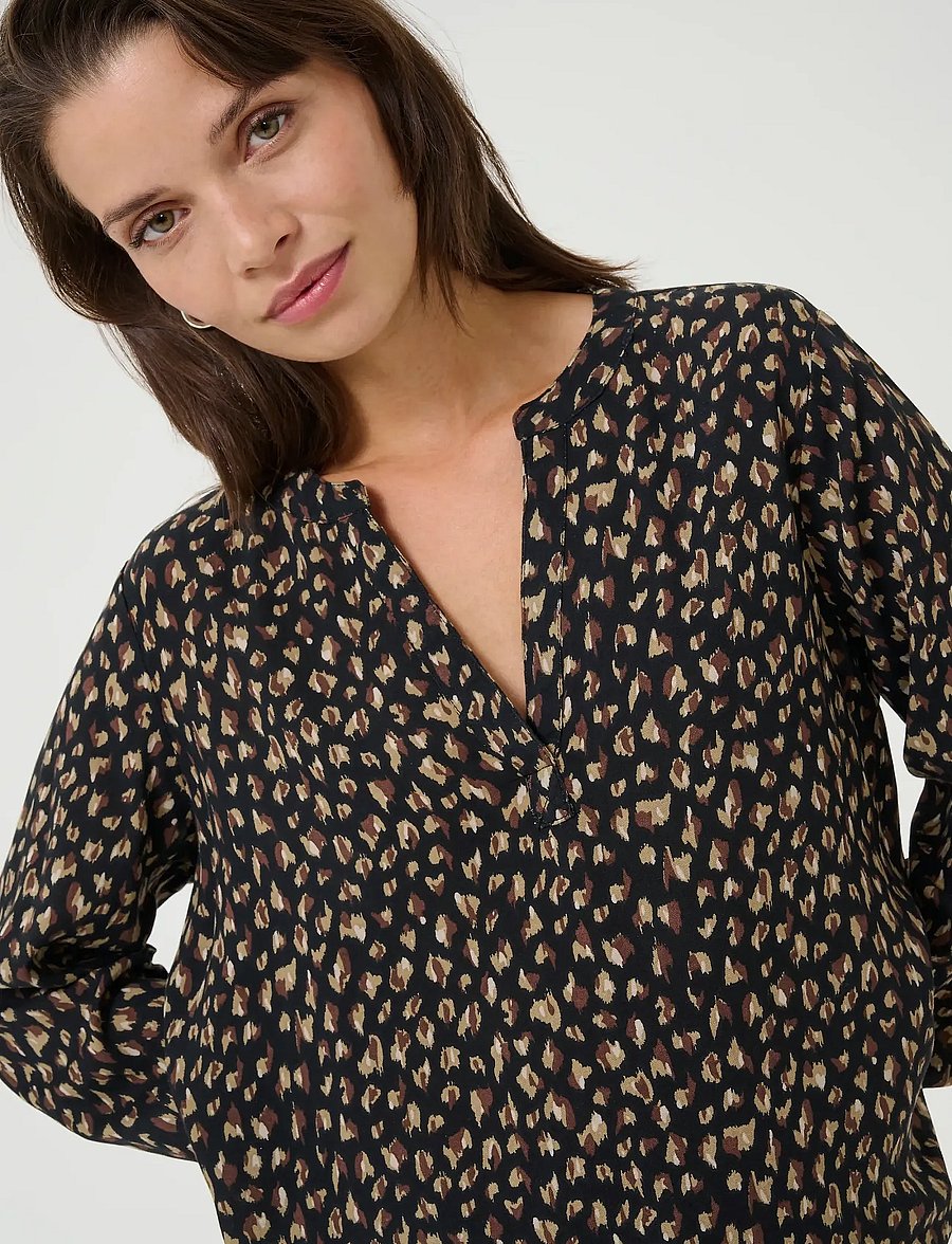 Kaffe - KAjalie BBB Blouse - langärmelige blusen - black/brown graphic dots - 5