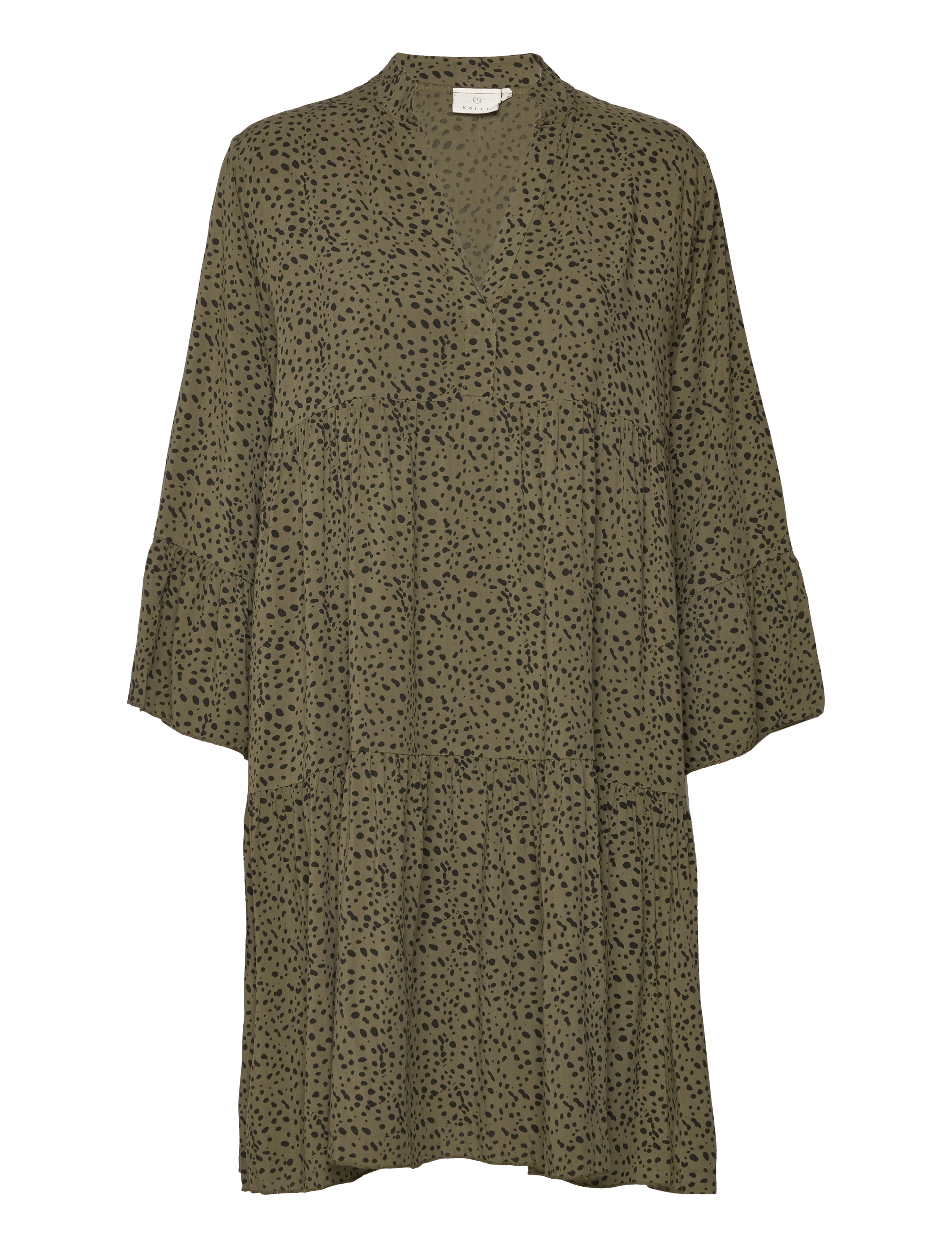 KAregina Dress - GREEN/BLACK ANIMAL DOT