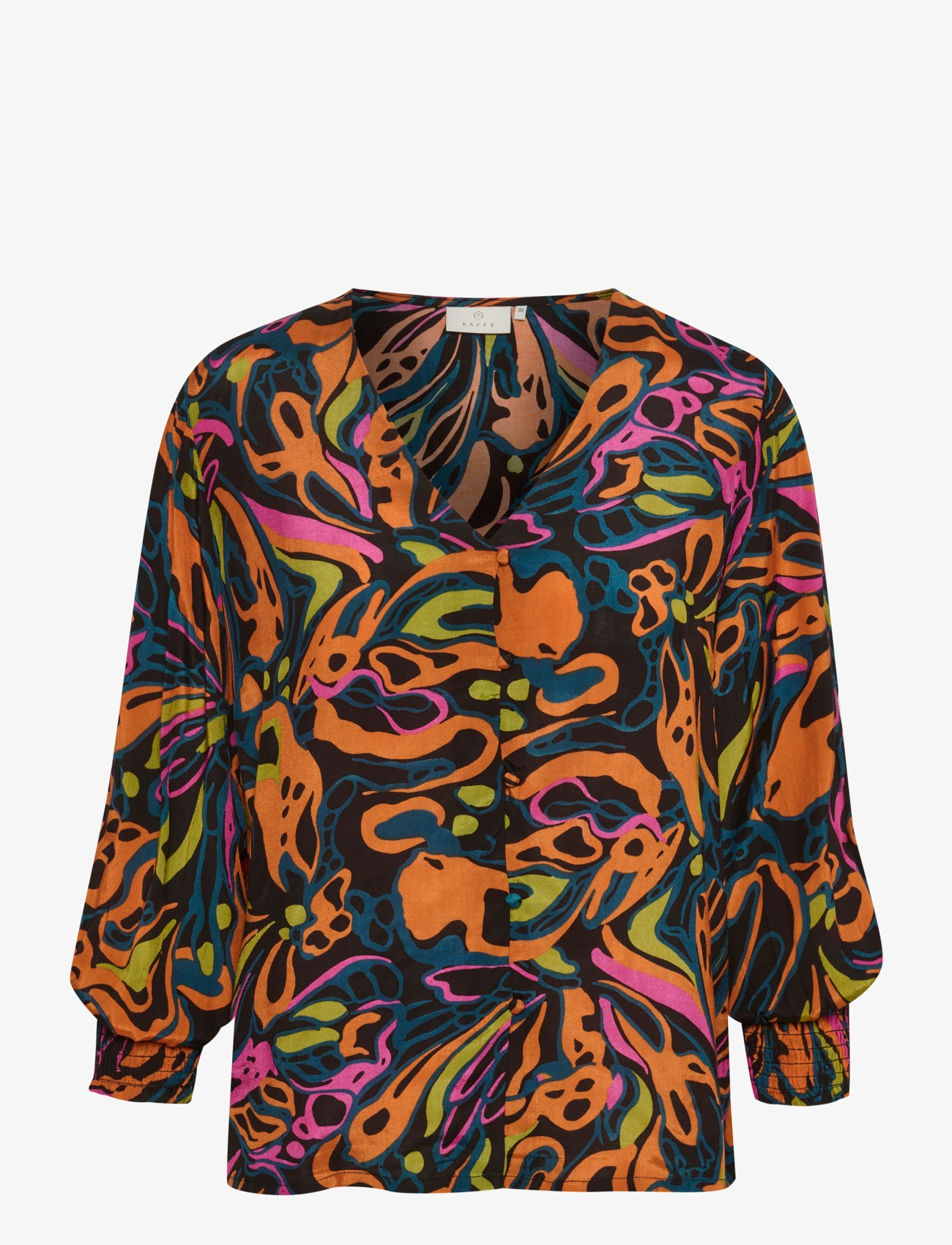 KAelle Blouse - PINK/ORANGE/GREEN ABSTRACT