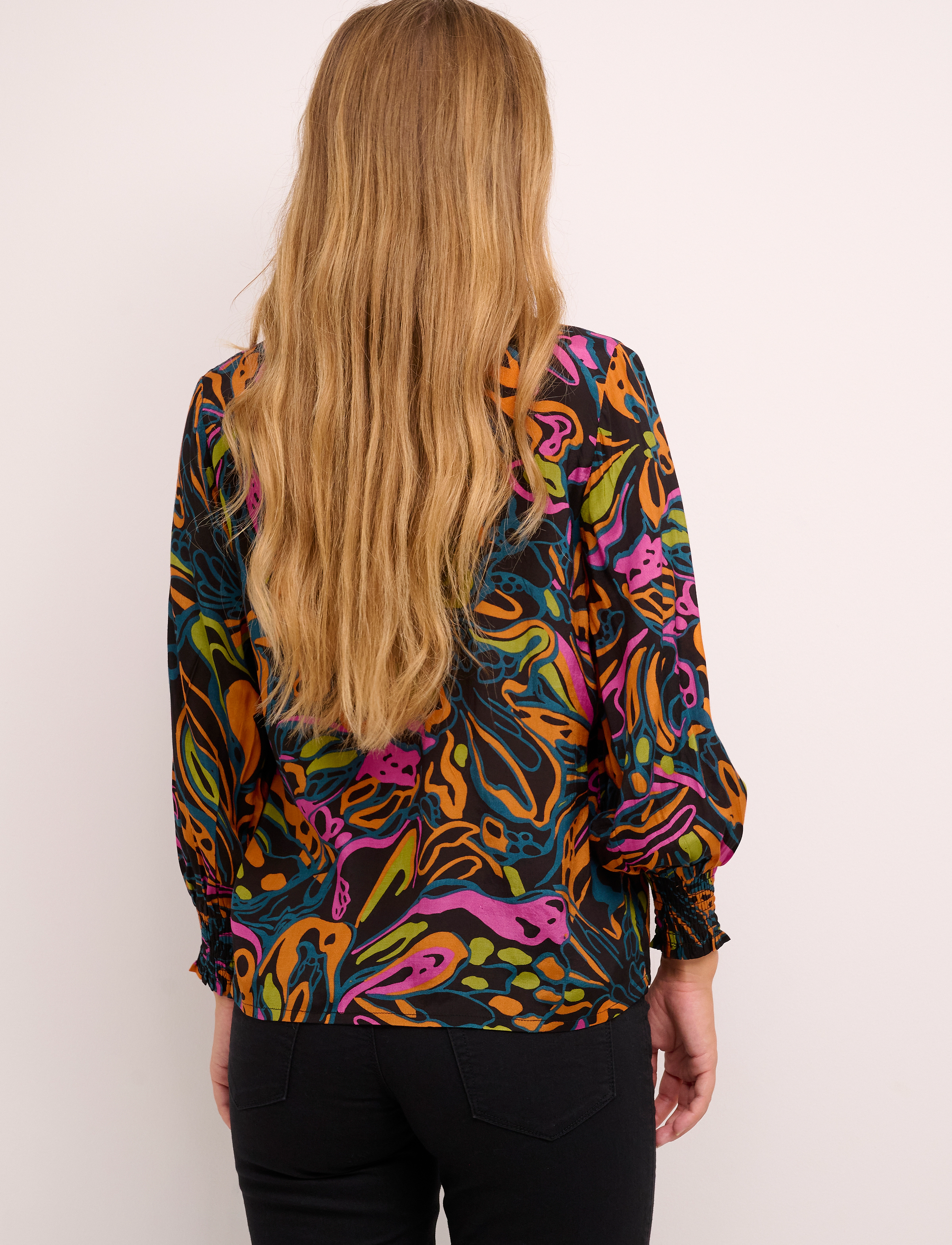 Kaffe - KAelle Blouse - pink/orange/green abstract - 4