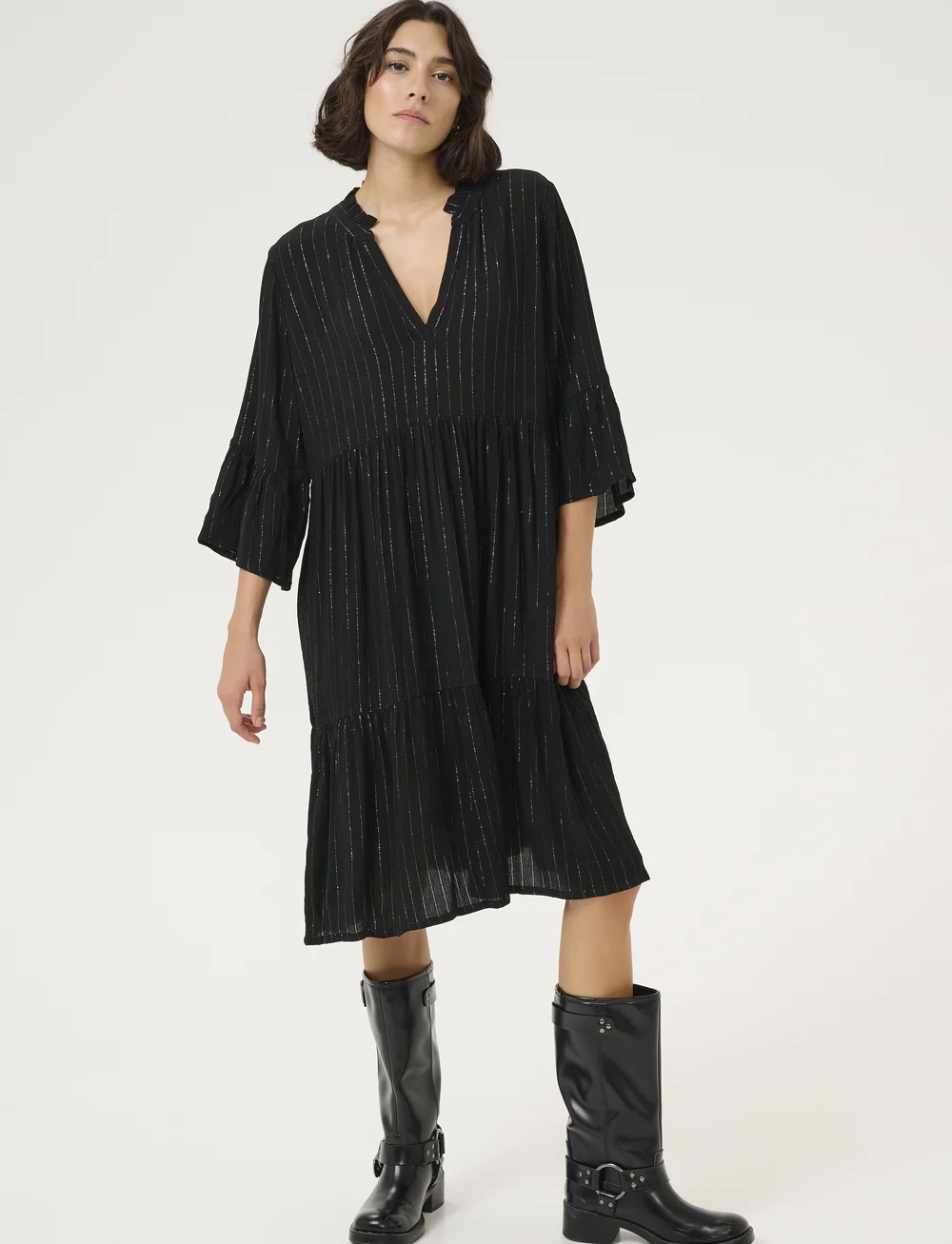 Kaffe - KAliv Dress - midi kjoler - black deep - 0