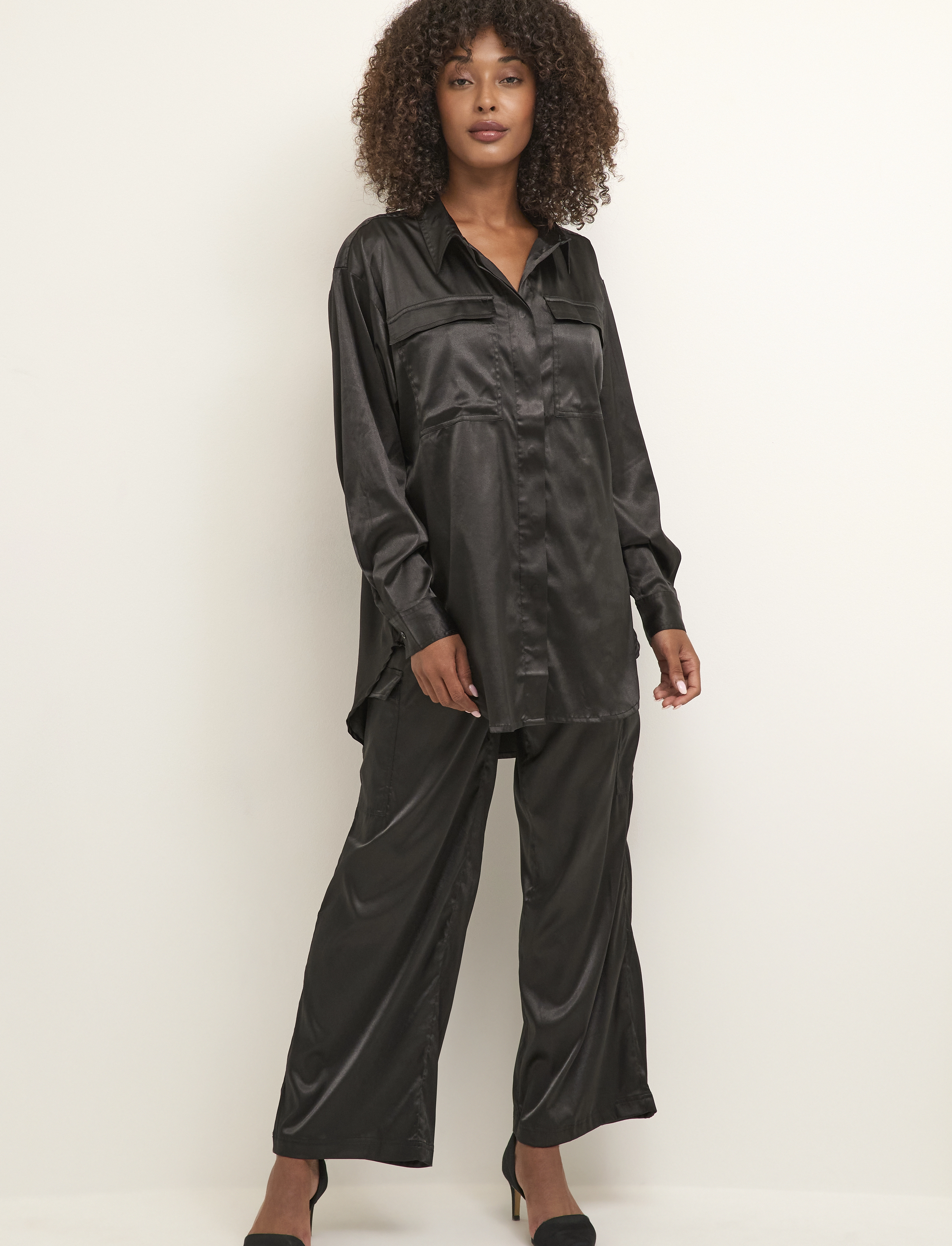 Kaffe - KAsally Shirt - long-sleeved shirts - black deep - 3
