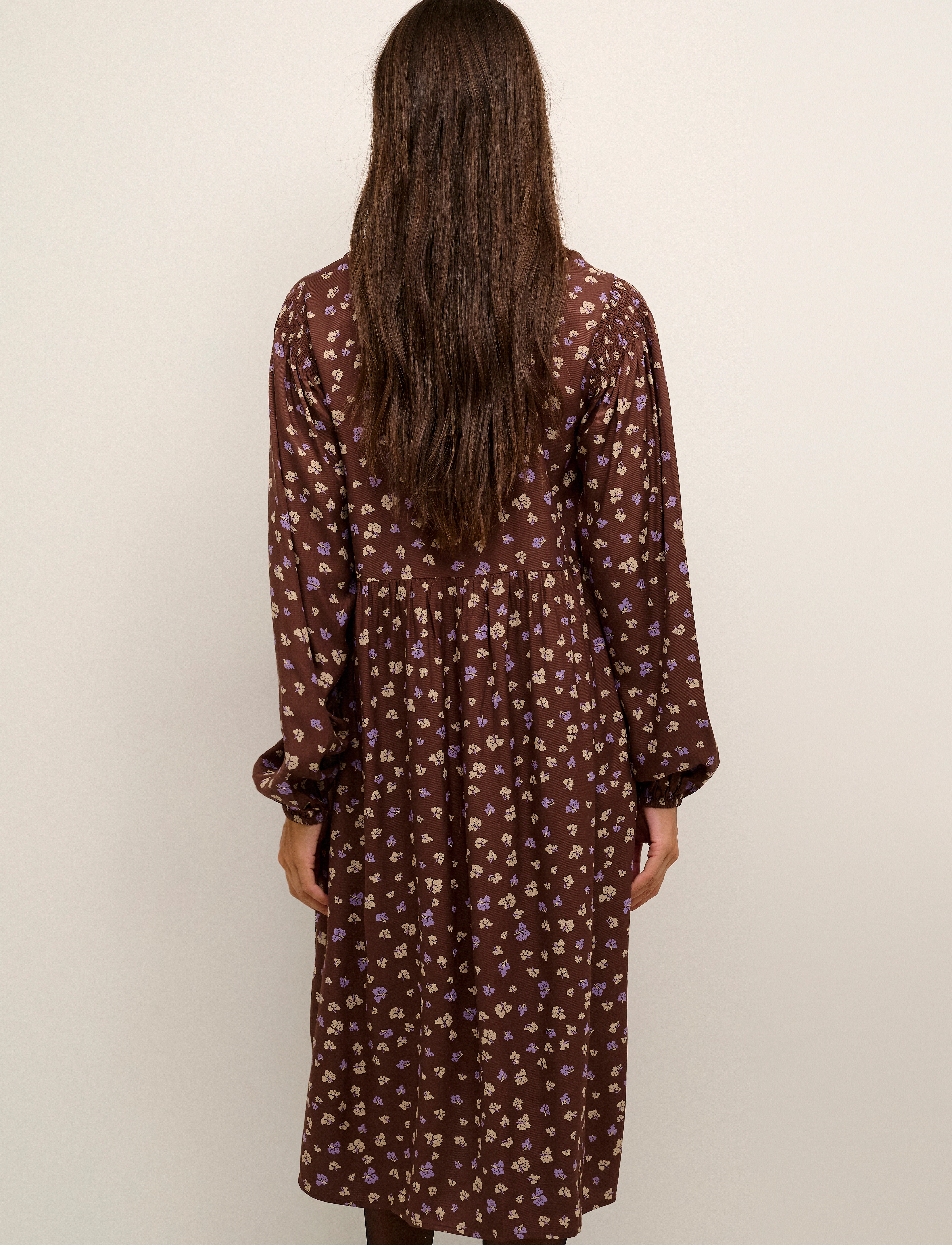 Kaffe - BPibbie Dress - brown / purple flower print - 4