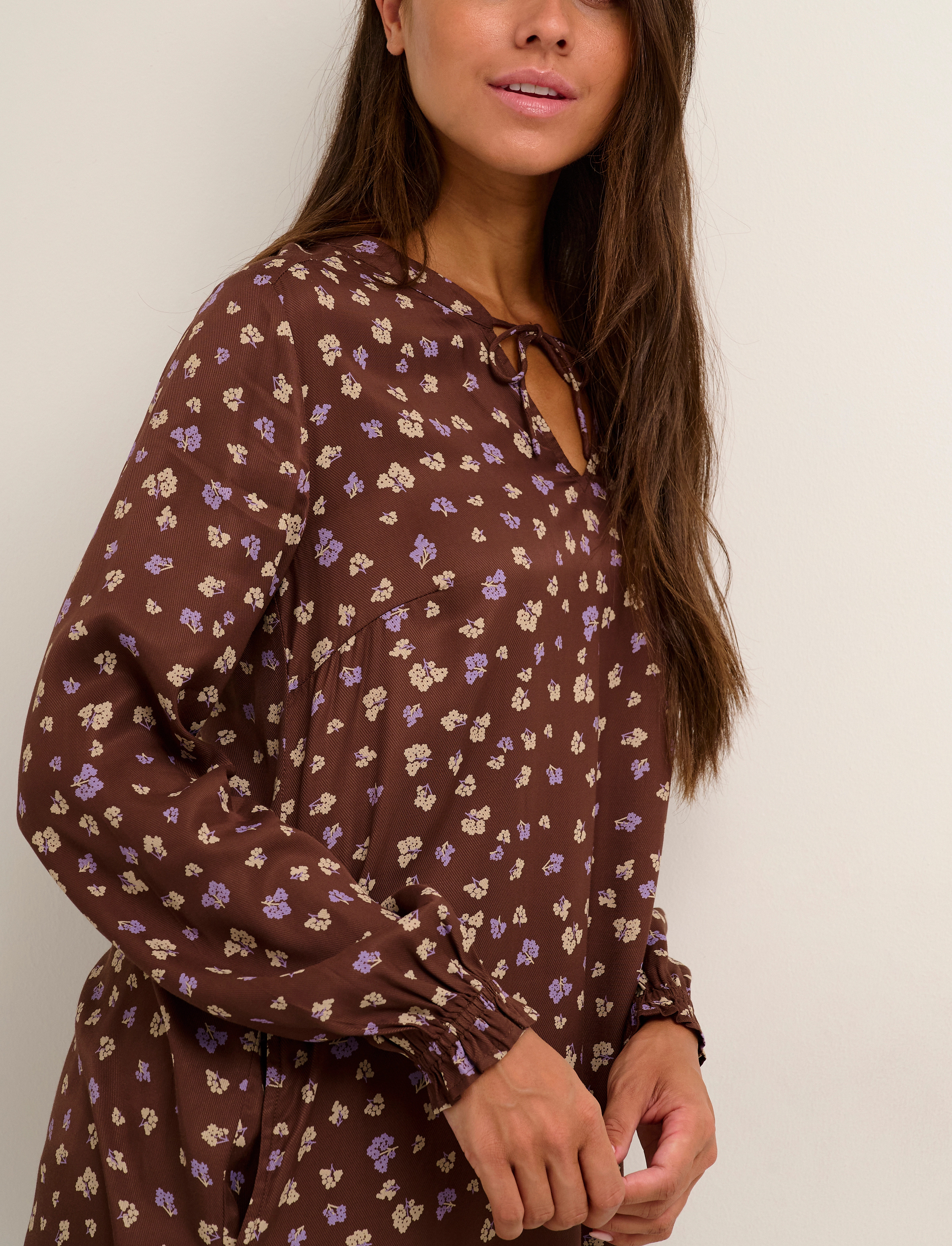 Kaffe - BPibbie Tunic - brown / purple flower print - 5