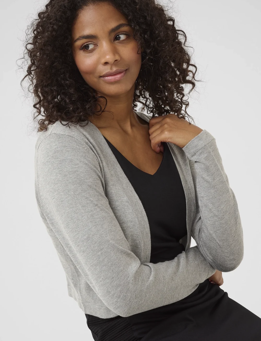 Kaffe - Astrid Bolero - koftor - grey melange - 5