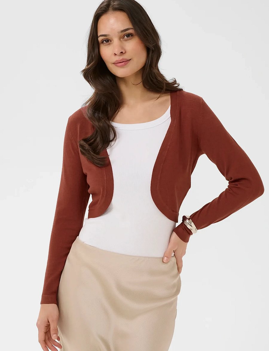 Kaffe - Astrid Bolero - crop tops - henna - 0