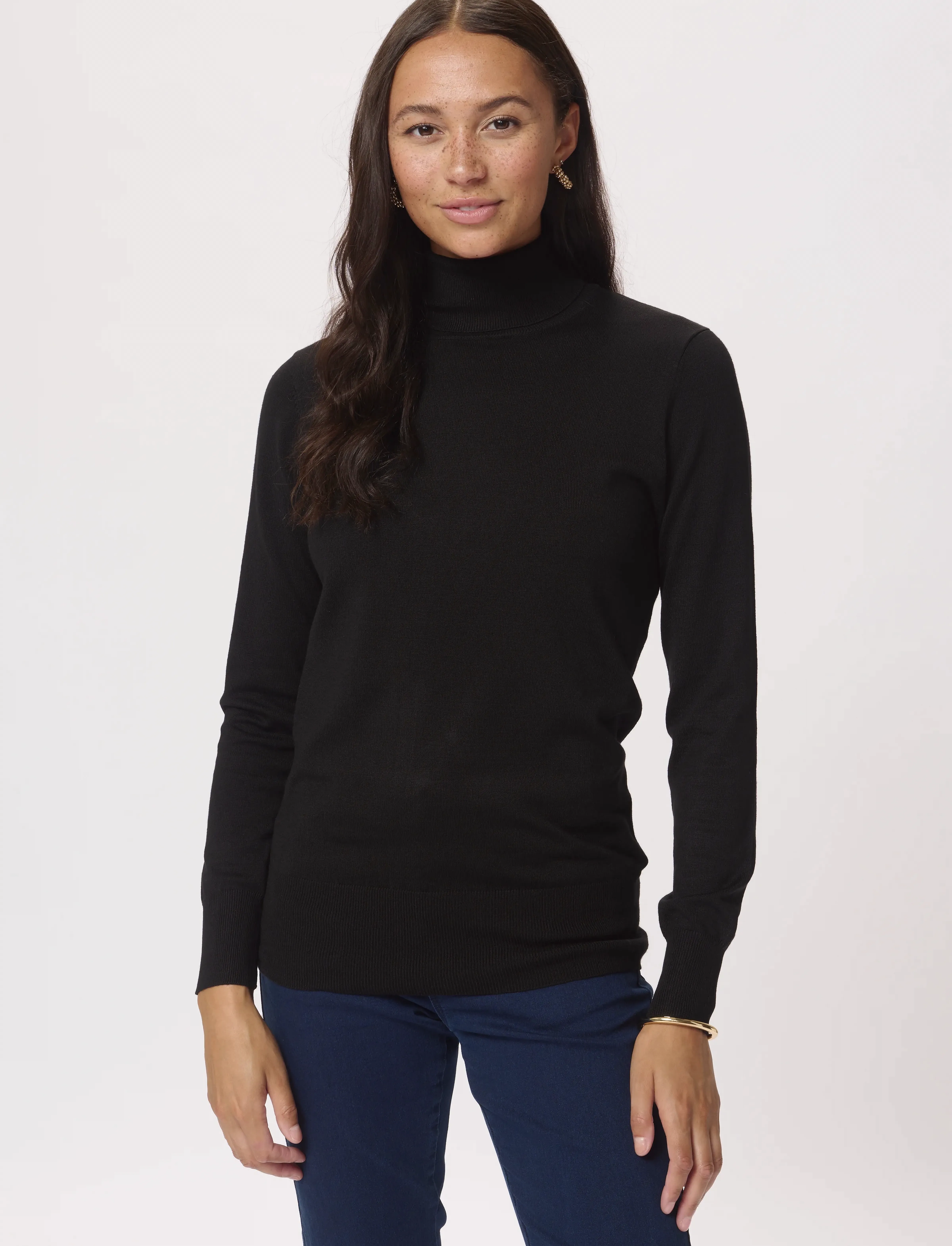 Kaffe Astrid Roll Neck, Kvinder, Rullekrave Top, Sort, Str: L