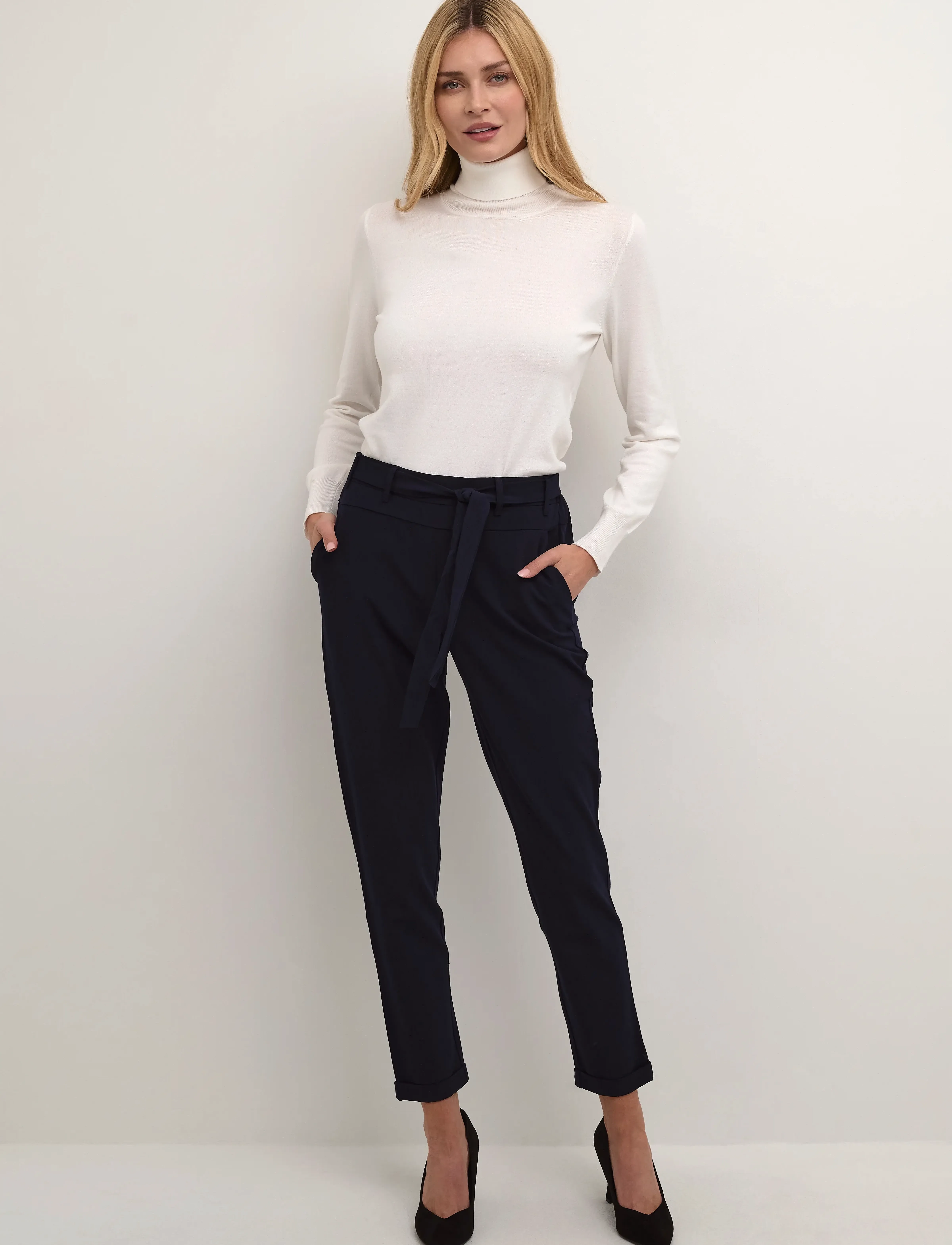 Kaffe - Astrid Roll Neck - polotröjor - chalk - 3