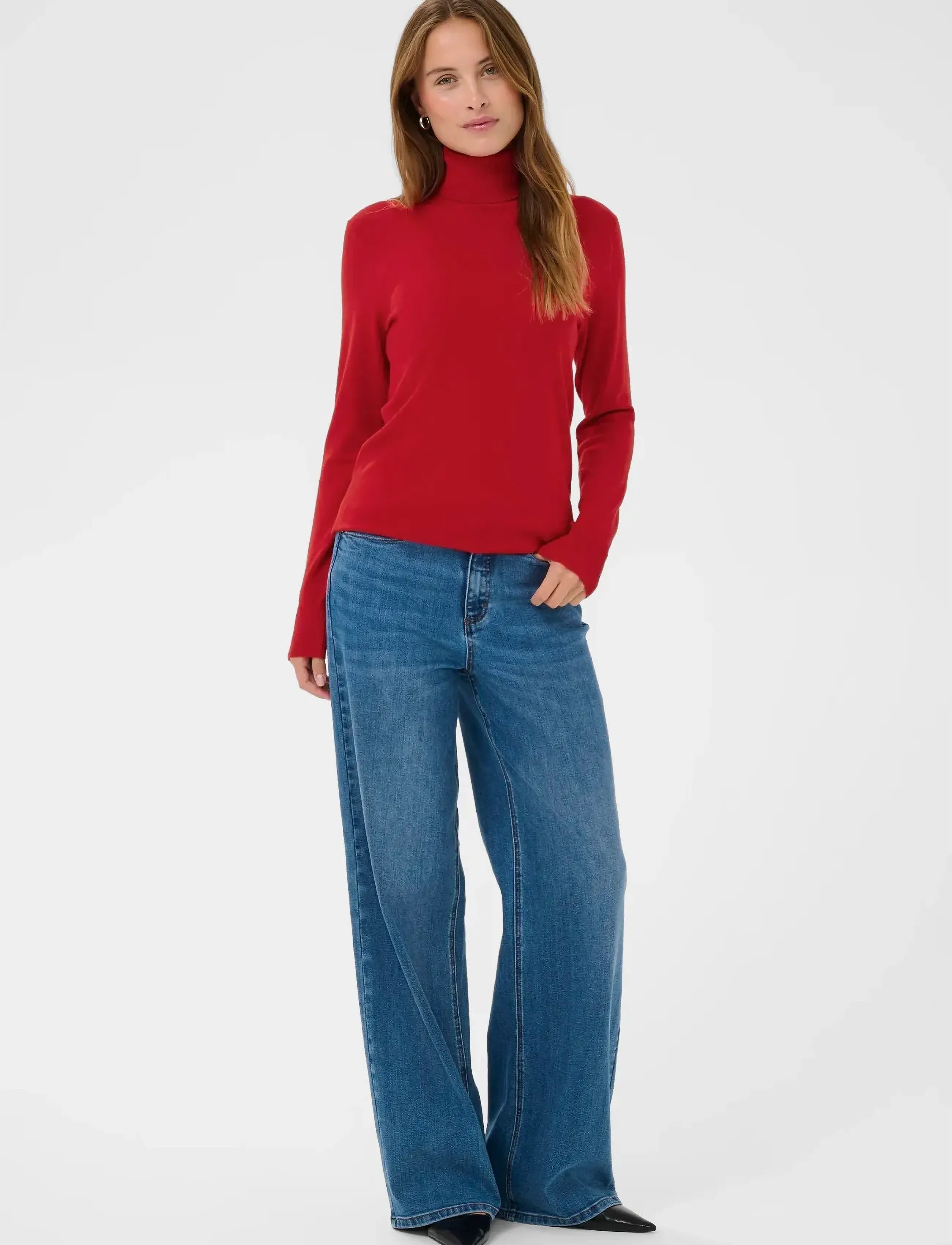 Kaffe - Astrid Roll Neck - turtlenecks - haute red - 3