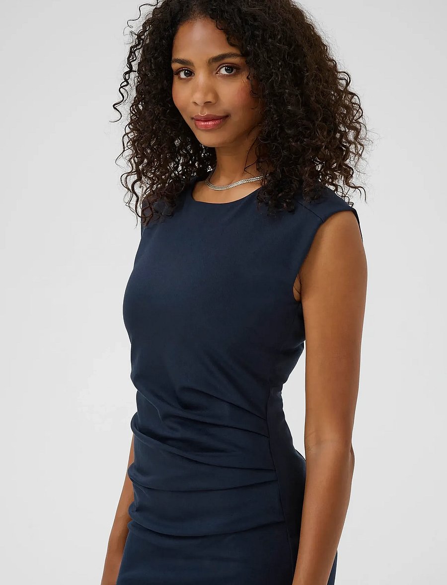 Kaffe - India Round-Neck Dress - etuikleider - midnight marine - 5