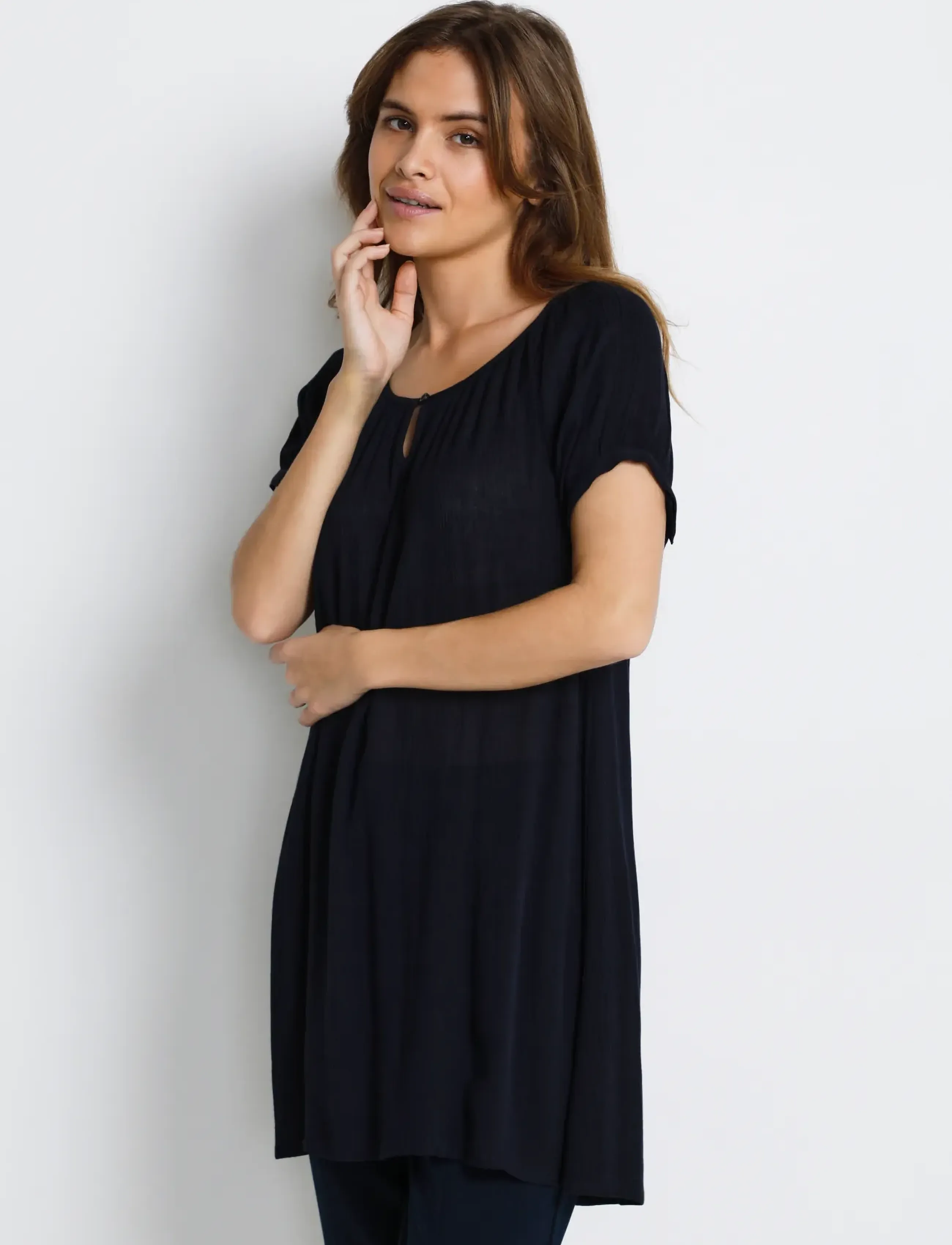 Kaffe Amber Ss Tunic, 36, Oberteile, Schwarz - Tunics, Frauen