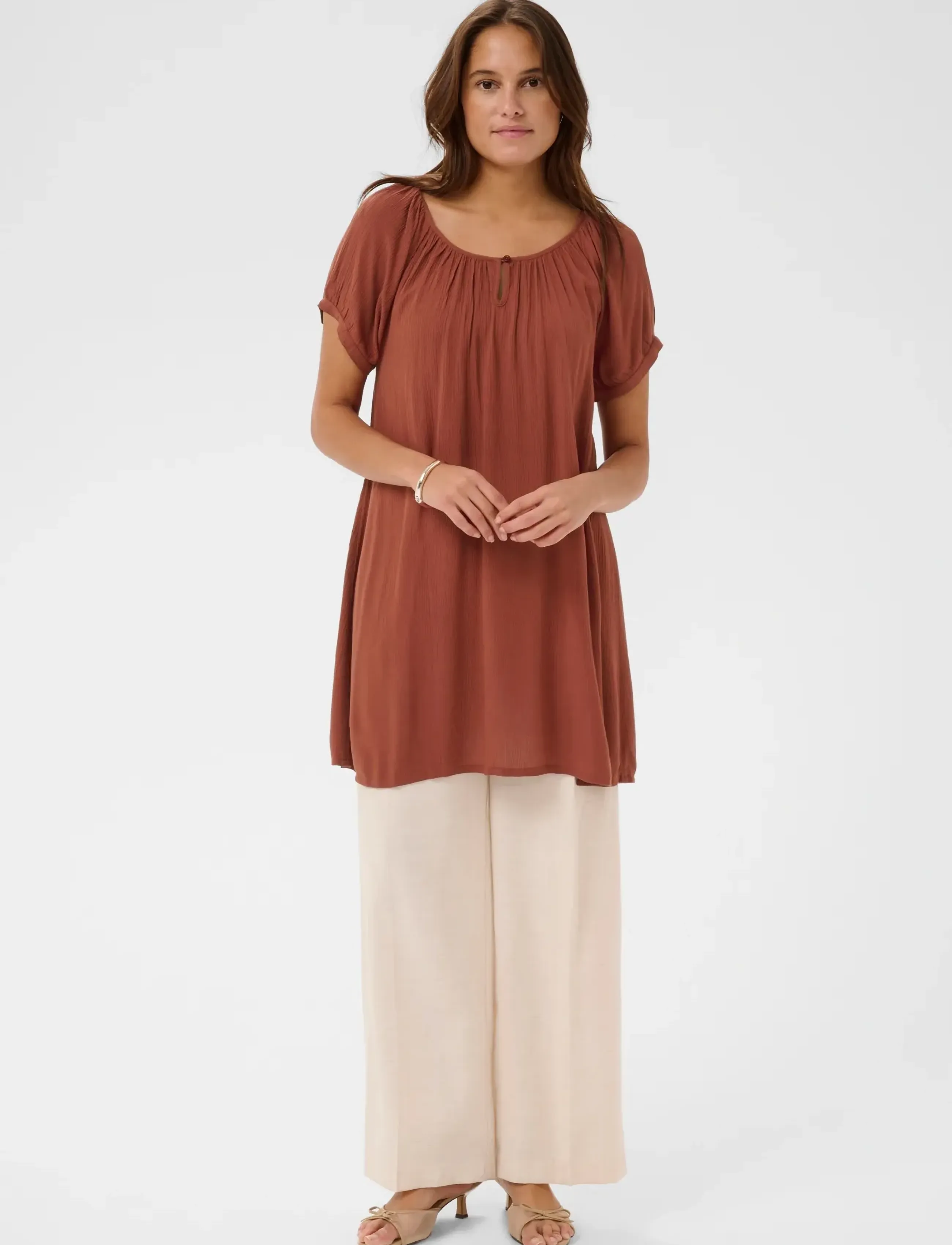 Kaffe - Amber SS Tunic - tunics - henna - 3