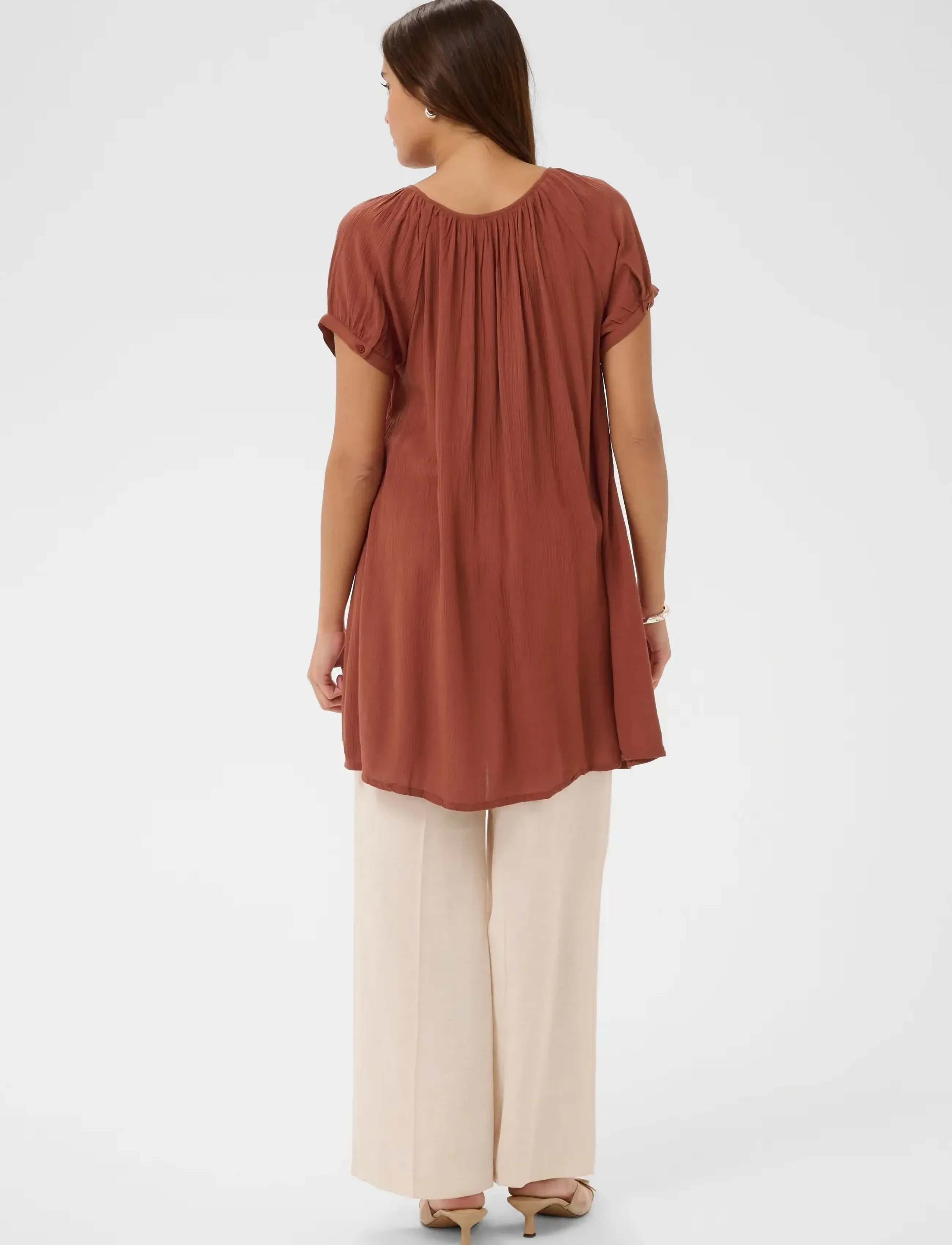 Kaffe - Amber SS Tunic - tunics - henna - 4