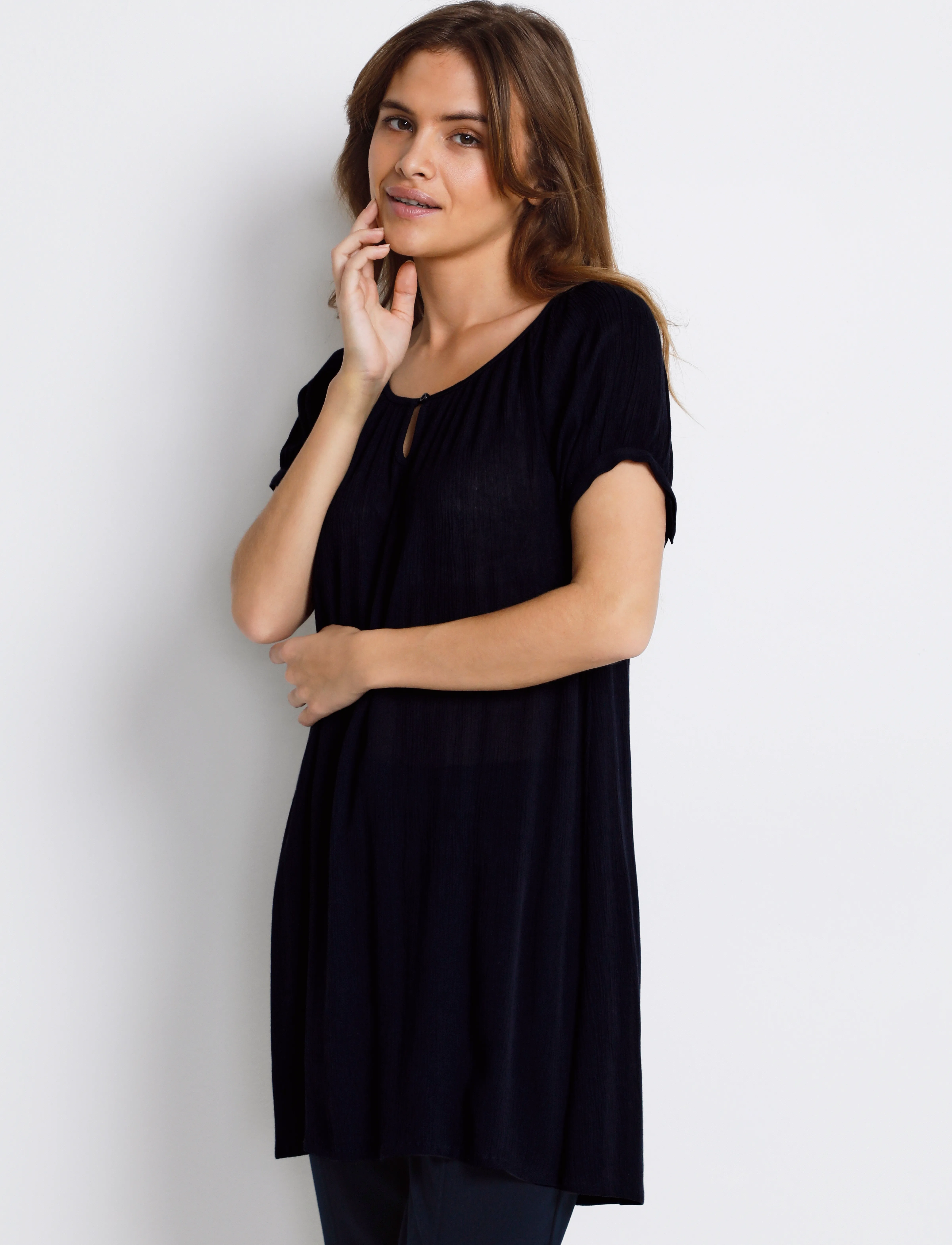 Kaffe - Amber SS Tunic - tunics - midnight marine - 0