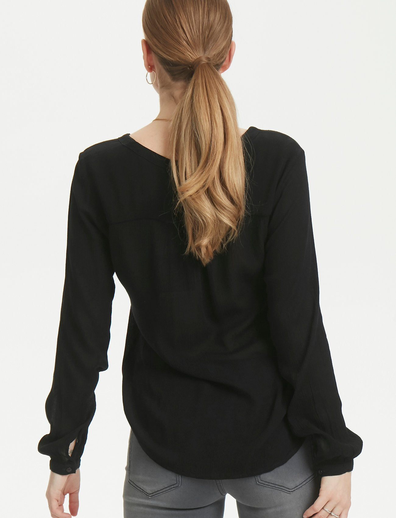 Kaffe - Amber Blouse LS - långärmade blusar - black - 3