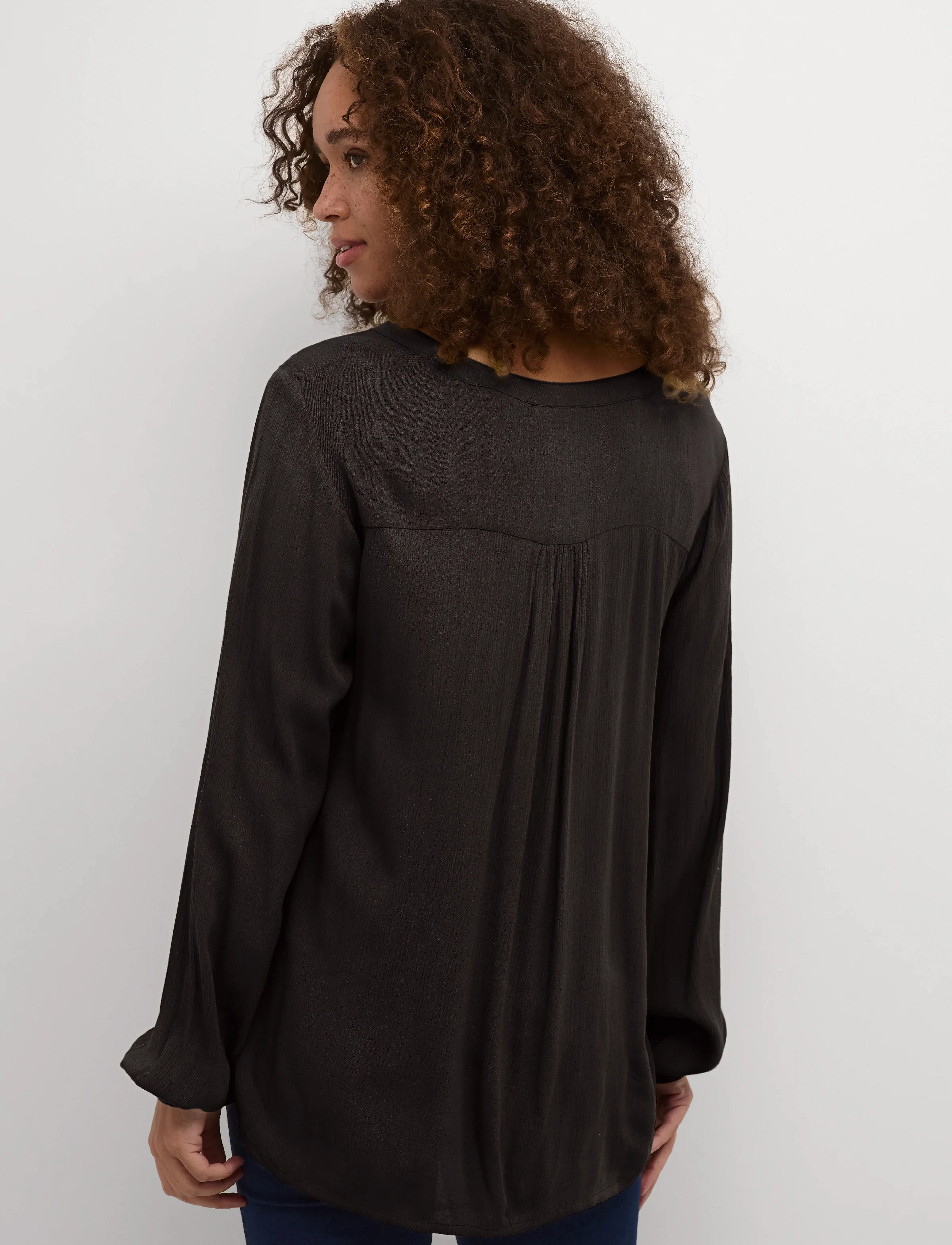Kaffe - Amber Blouse LS - långärmade blusar - black - 5