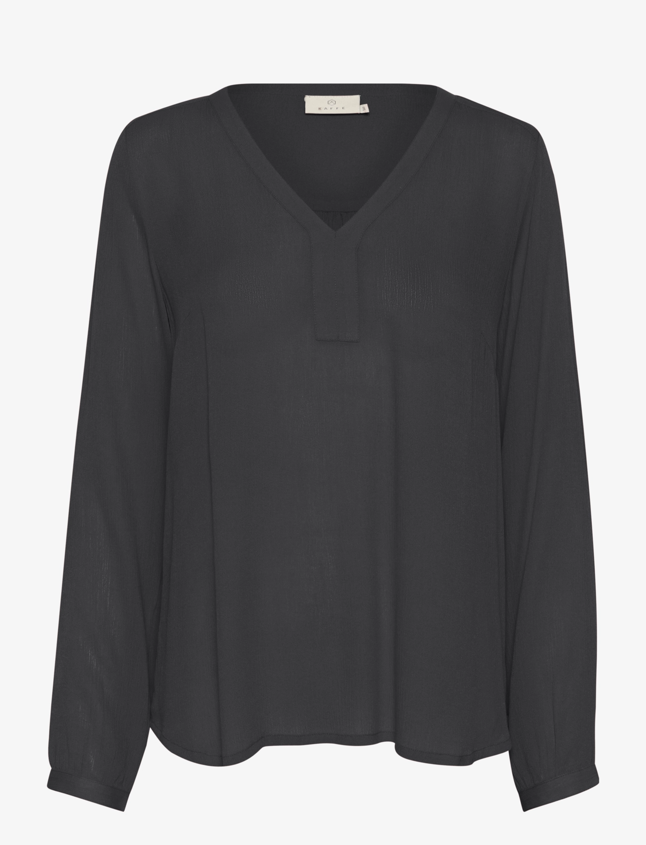Kaffe AMBER BLOUSE LS - Drabužiai - BLACK OYSTER / black