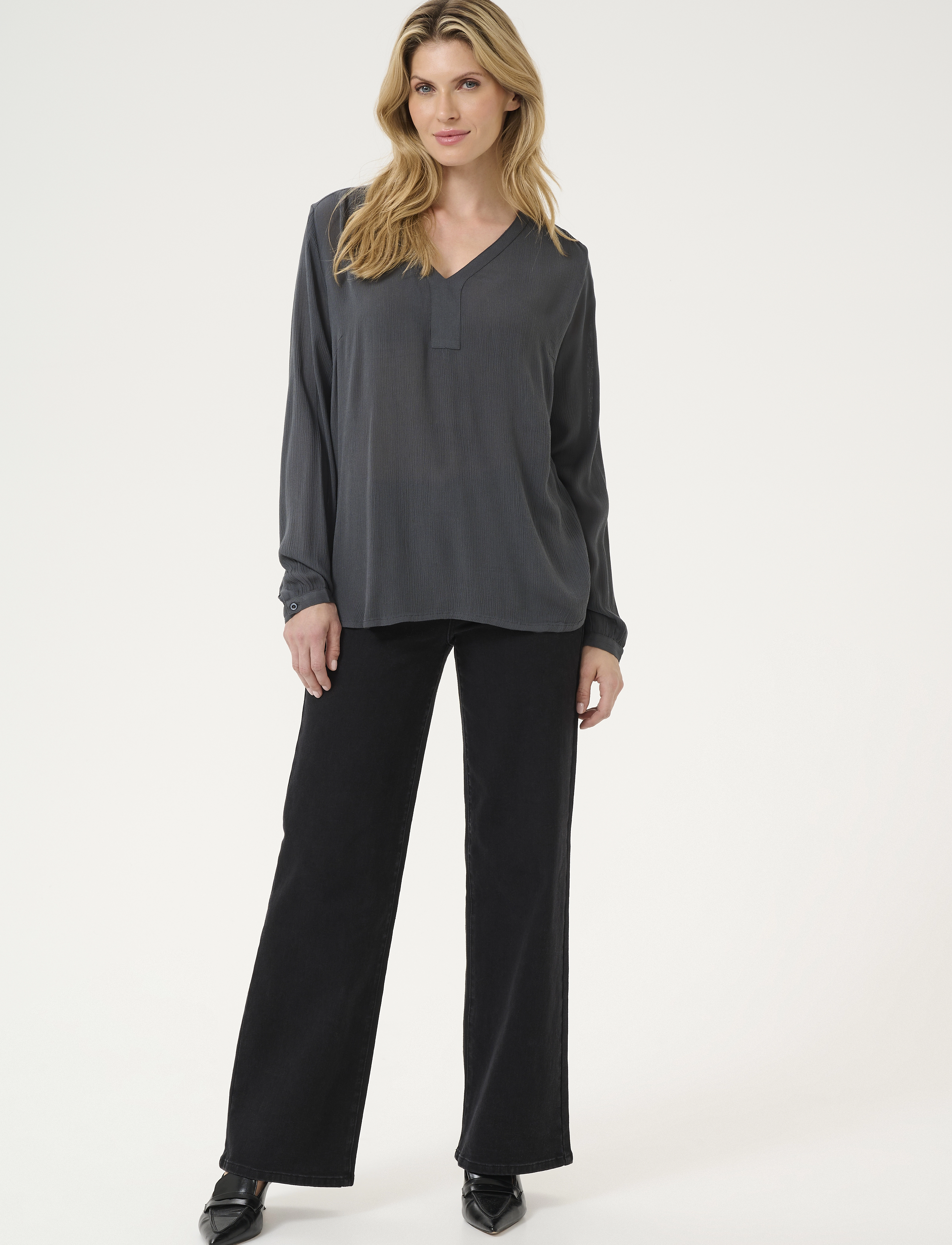 Kaffe - AMBER BLOUSE LS - langärmlige blusen - black oyster - 3