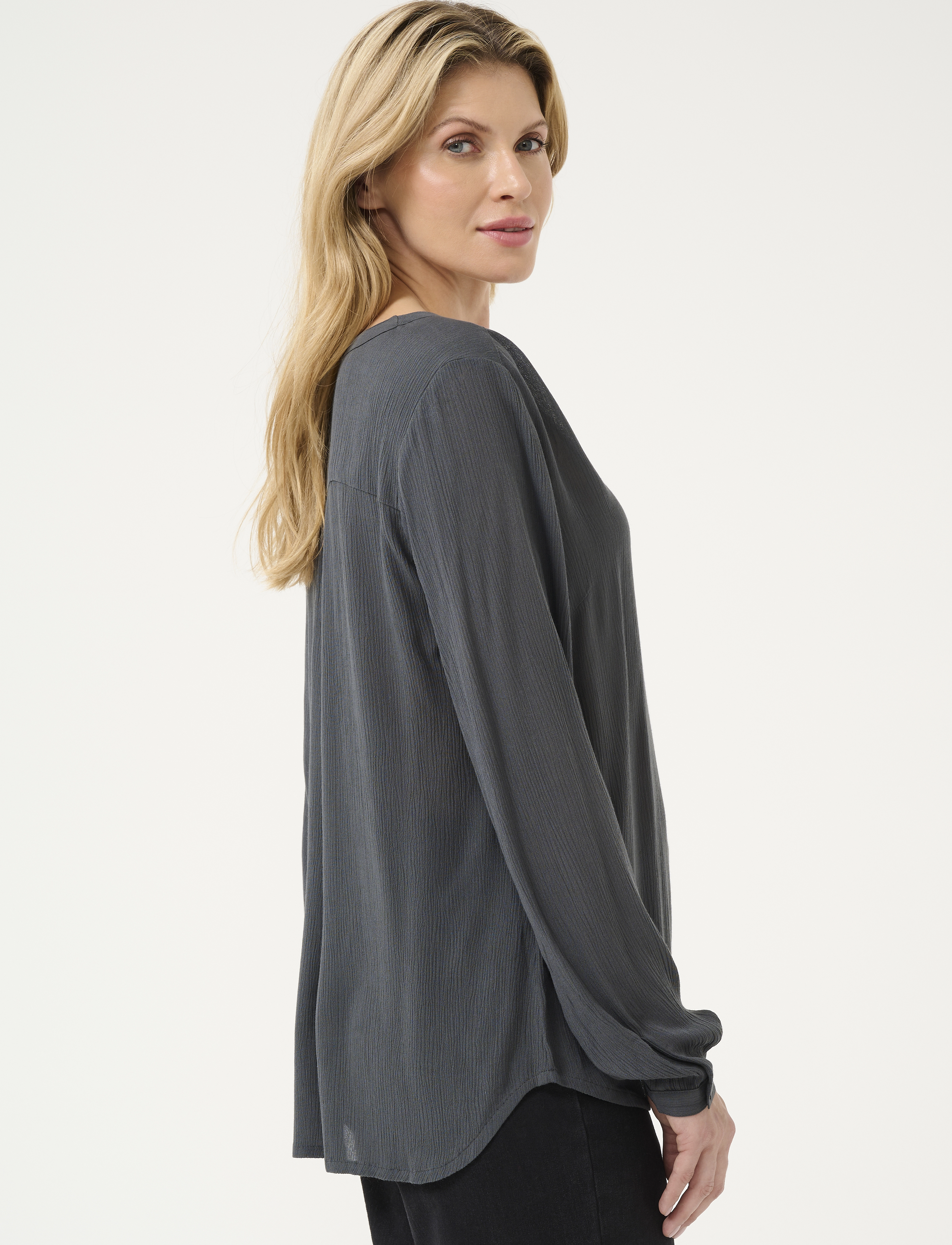 Kaffe - AMBER BLOUSE LS - langärmlige blusen - black oyster - 4