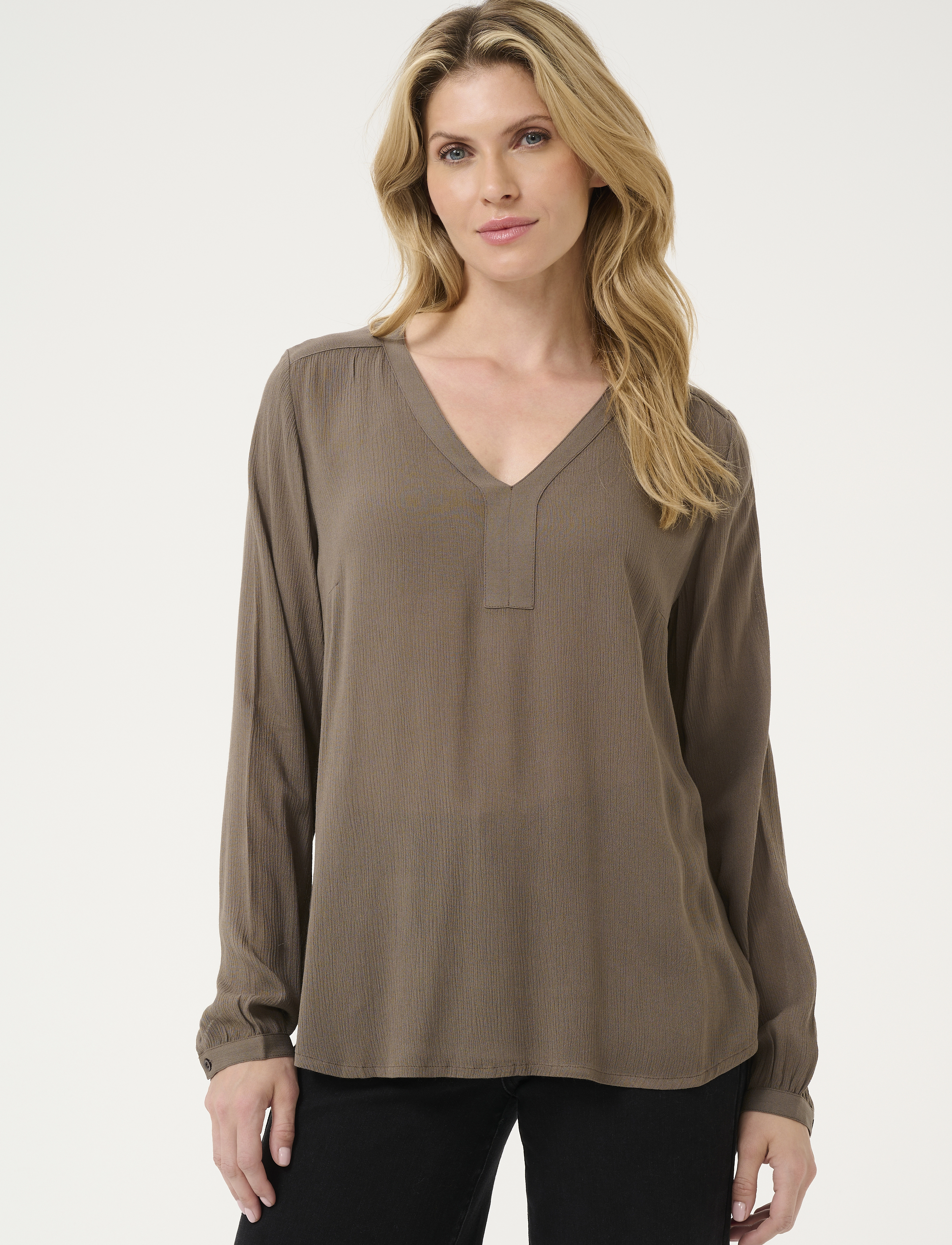 Kaffe - AMBER BLOUSE LS - langärmlige blusen - major brown - 0