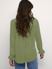 Kaffe - Amber Blouse LS - long-sleeved blouses - mosstone - 4