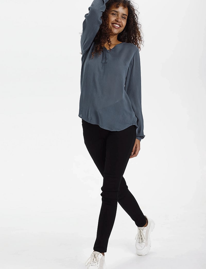 Kaffe - Amber Blouse LS - långärmade blusar - orion blue - 3