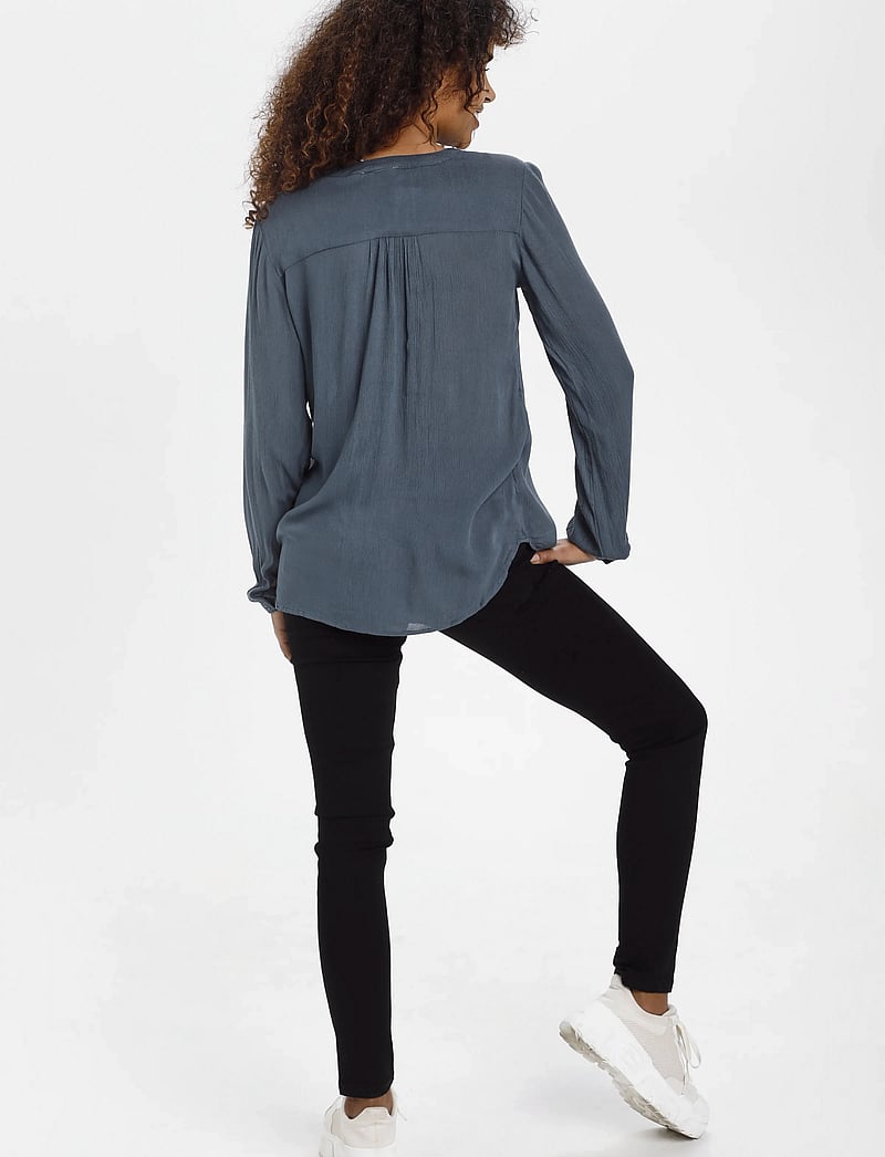 Kaffe - Amber Blouse LS - långärmade blusar - orion blue - 4