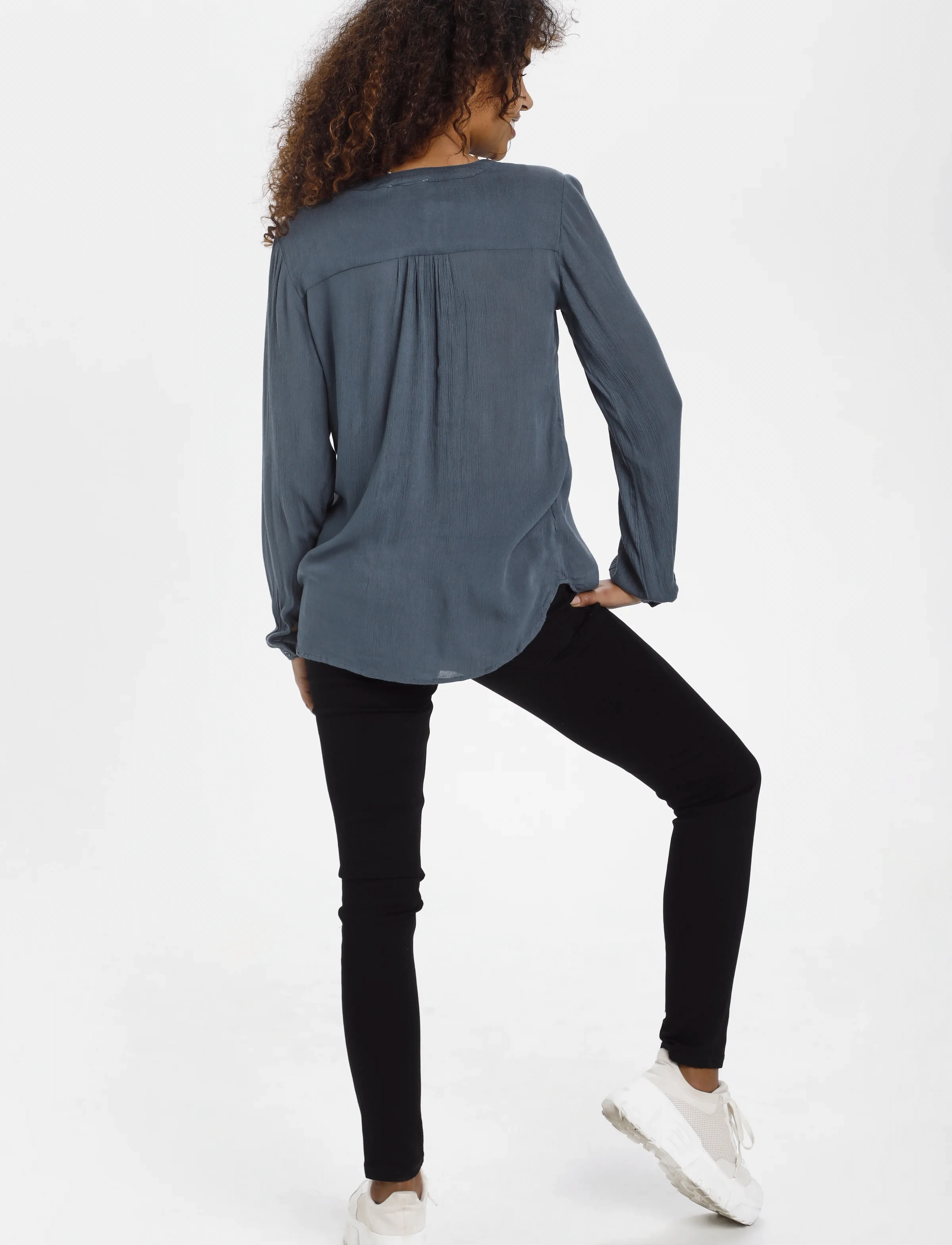 Kaffe - Amber Blouse LS - pitkähihaiset puserot - orion blue - 4