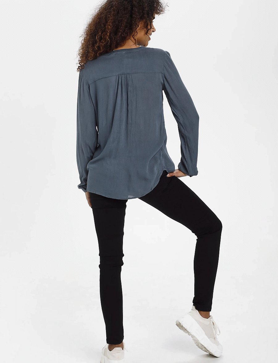 Kaffe - Amber Blouse LS - langärmelige blusen - orion blue - 4
