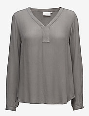Kaffe - Amber Blouse LS - long-sleeved blouses - smoked pearl - 0