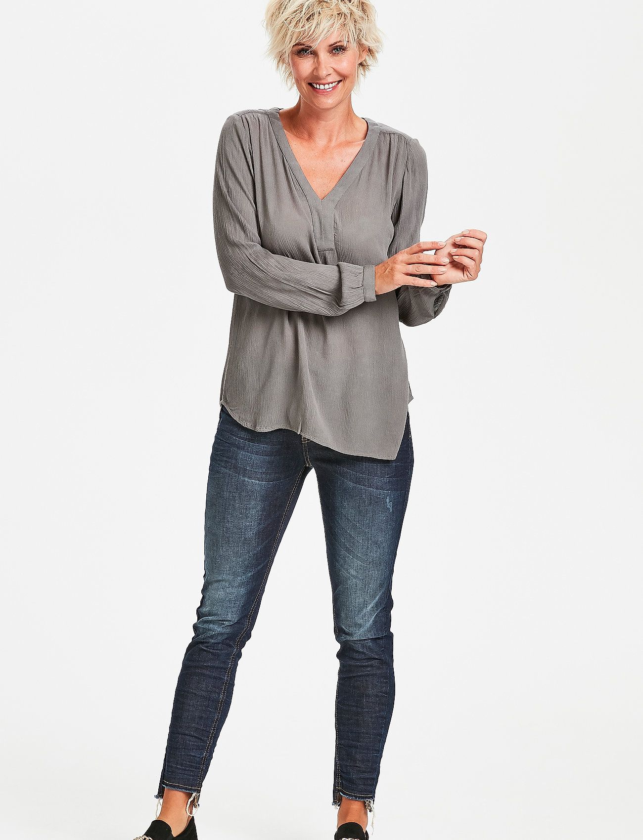 Kaffe - Amber Blouse LS - blouses met lange mouwen - smoked pearl - 3