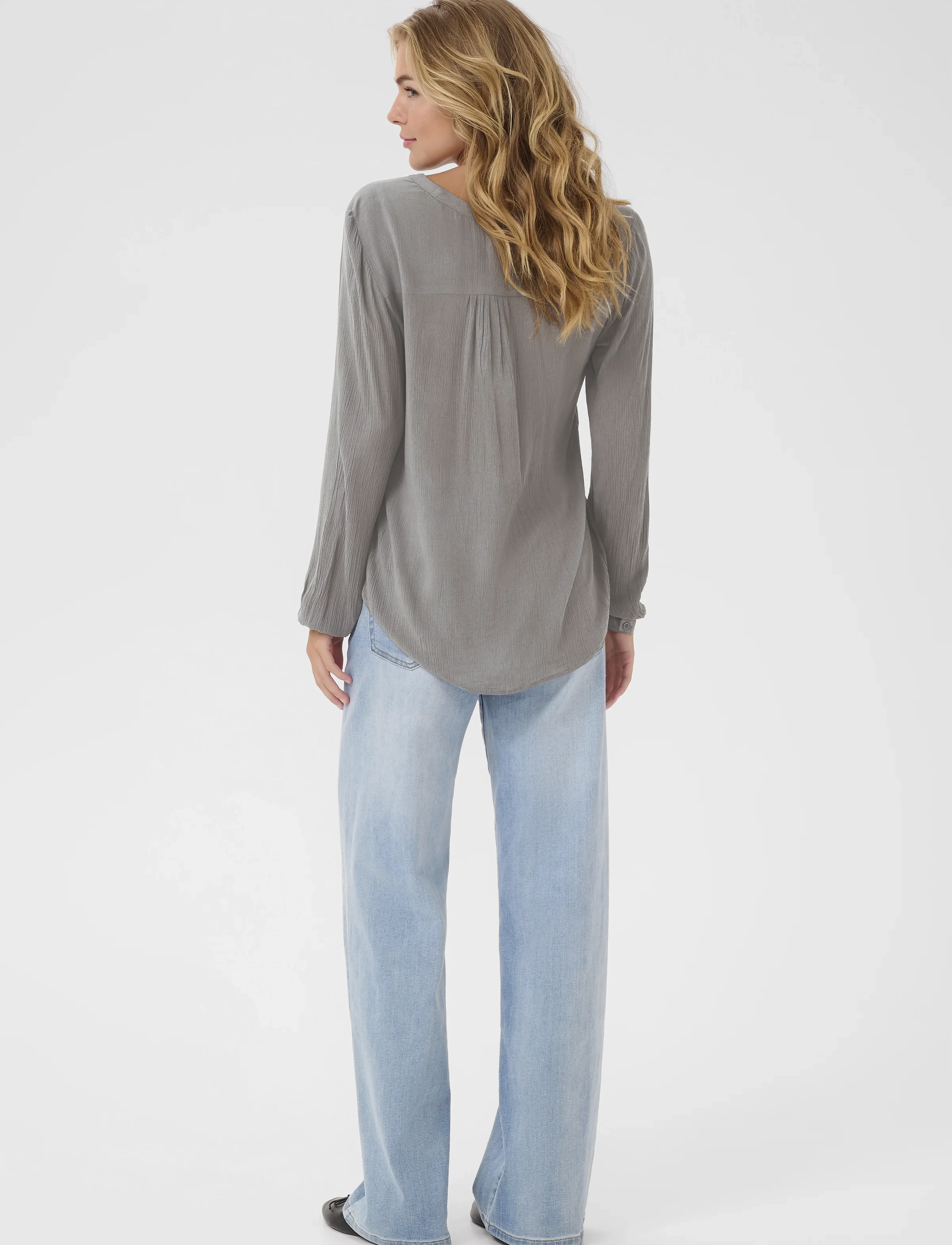 Kaffe - Amber Blouse LS - blouses met lange mouwen - smoked pearl - 4