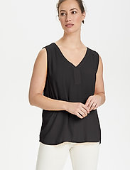 Kaffe - Amber top - sleeveless blouses - black deep - 2