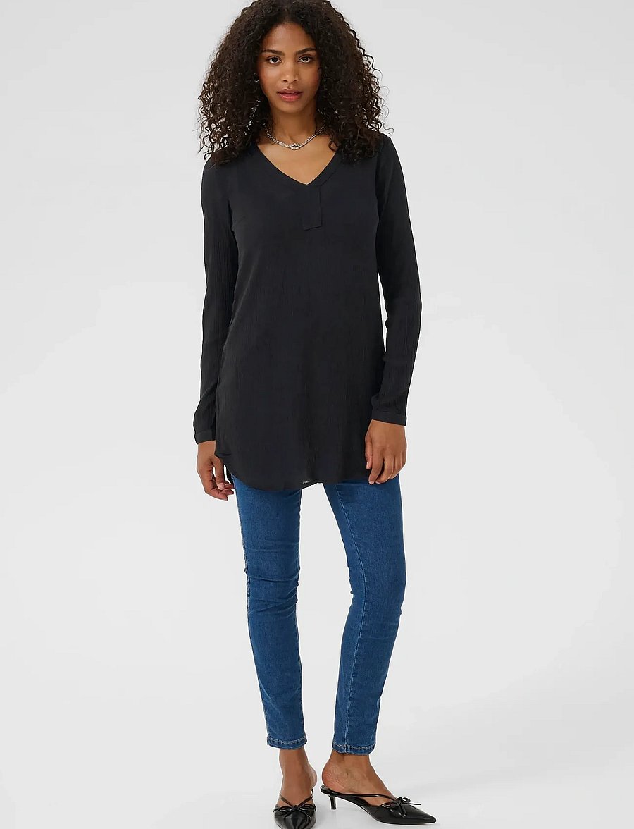 Kaffe - Amber V-Neck Tunic - tuniken - black deep - 3