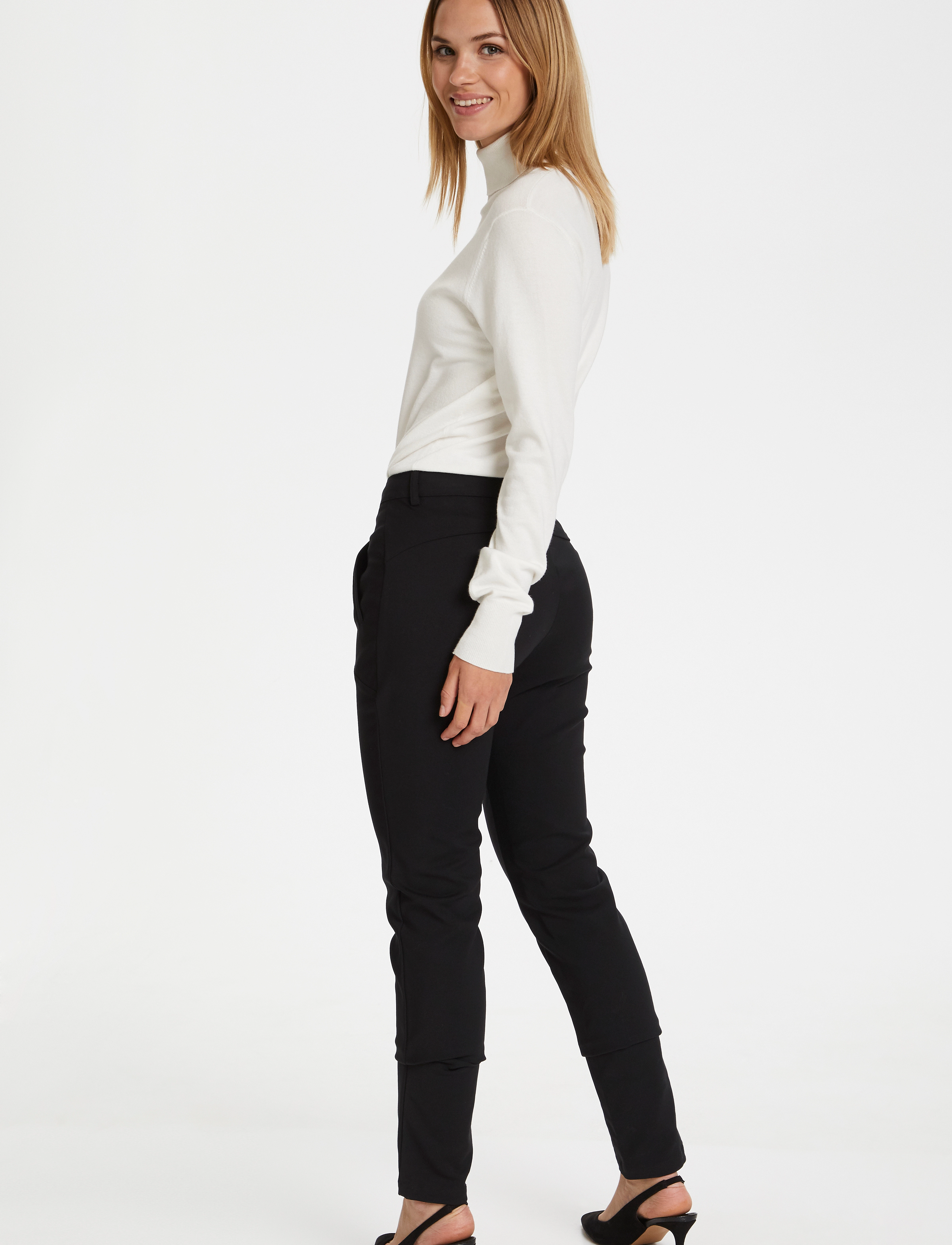 Kaffe - Vera Pant - slim fit hosen - black deep - 4