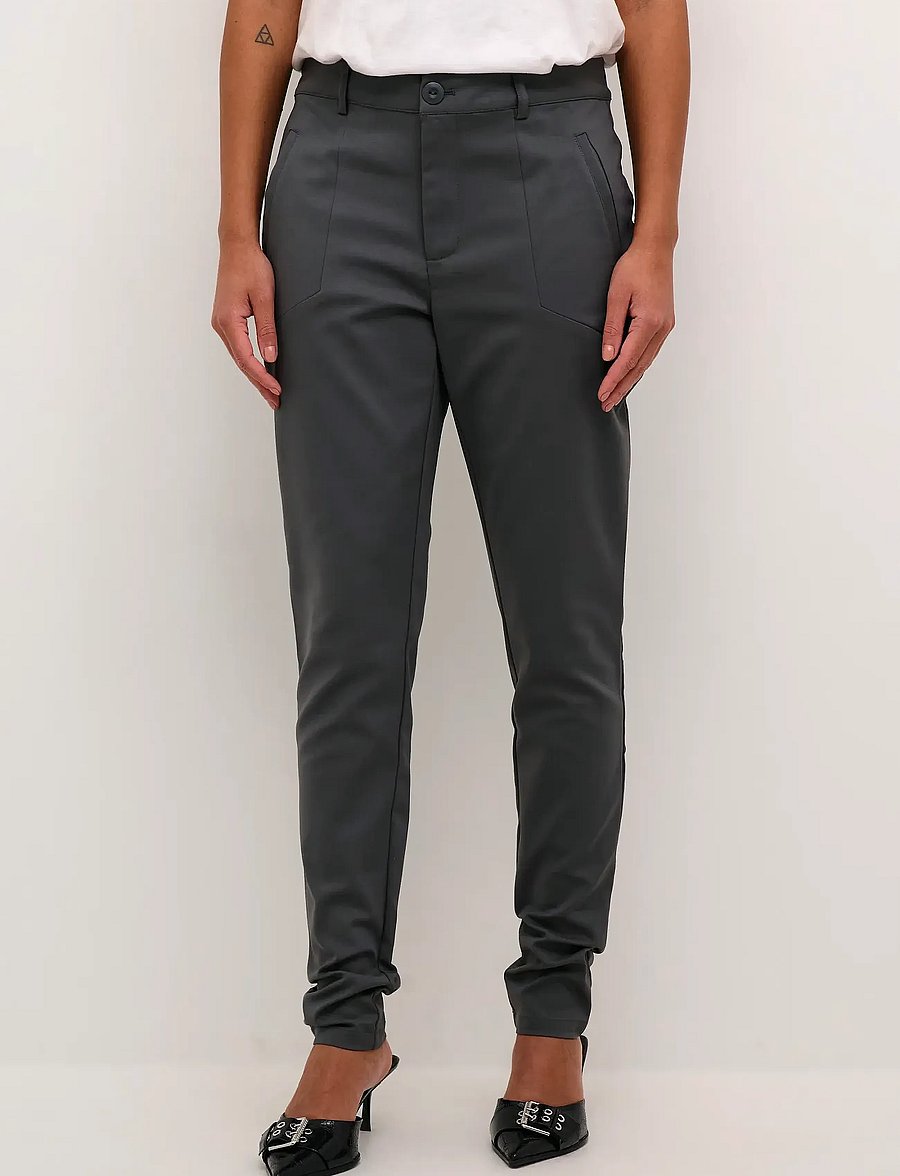 Kaffe - Vera Pant - slim fit trousers - dark shadow - 0