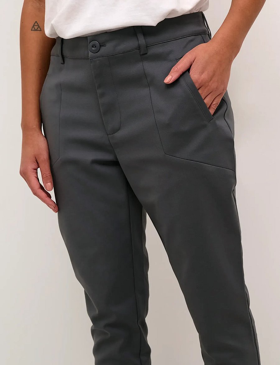 Kaffe - Vera Pant - slim fit trousers - dark shadow - 5