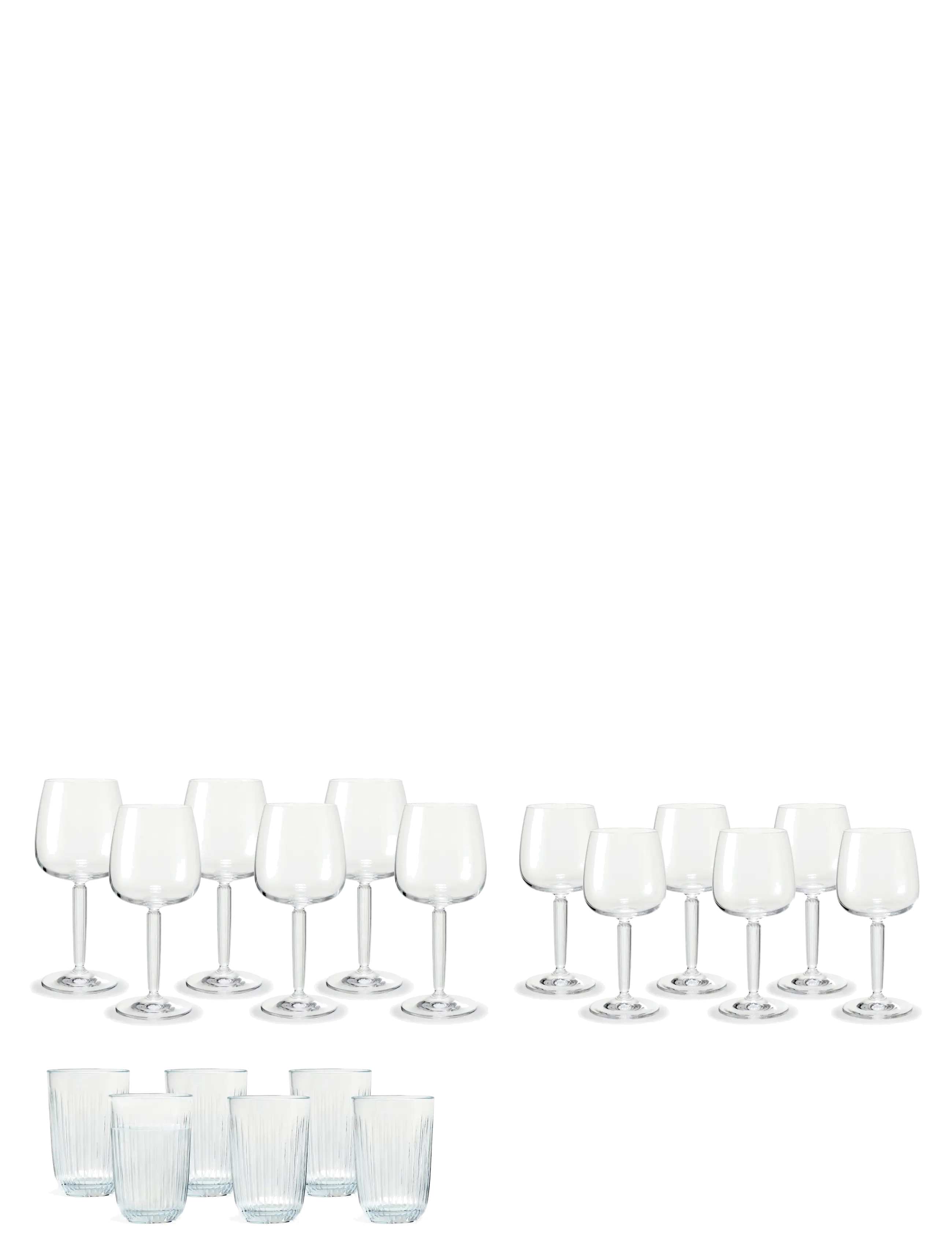 Kähler Hammershøi Set Of Water Glasses And Red-/White Wineglasses, Hvid Vinglases, Nude, Str: 35 CL