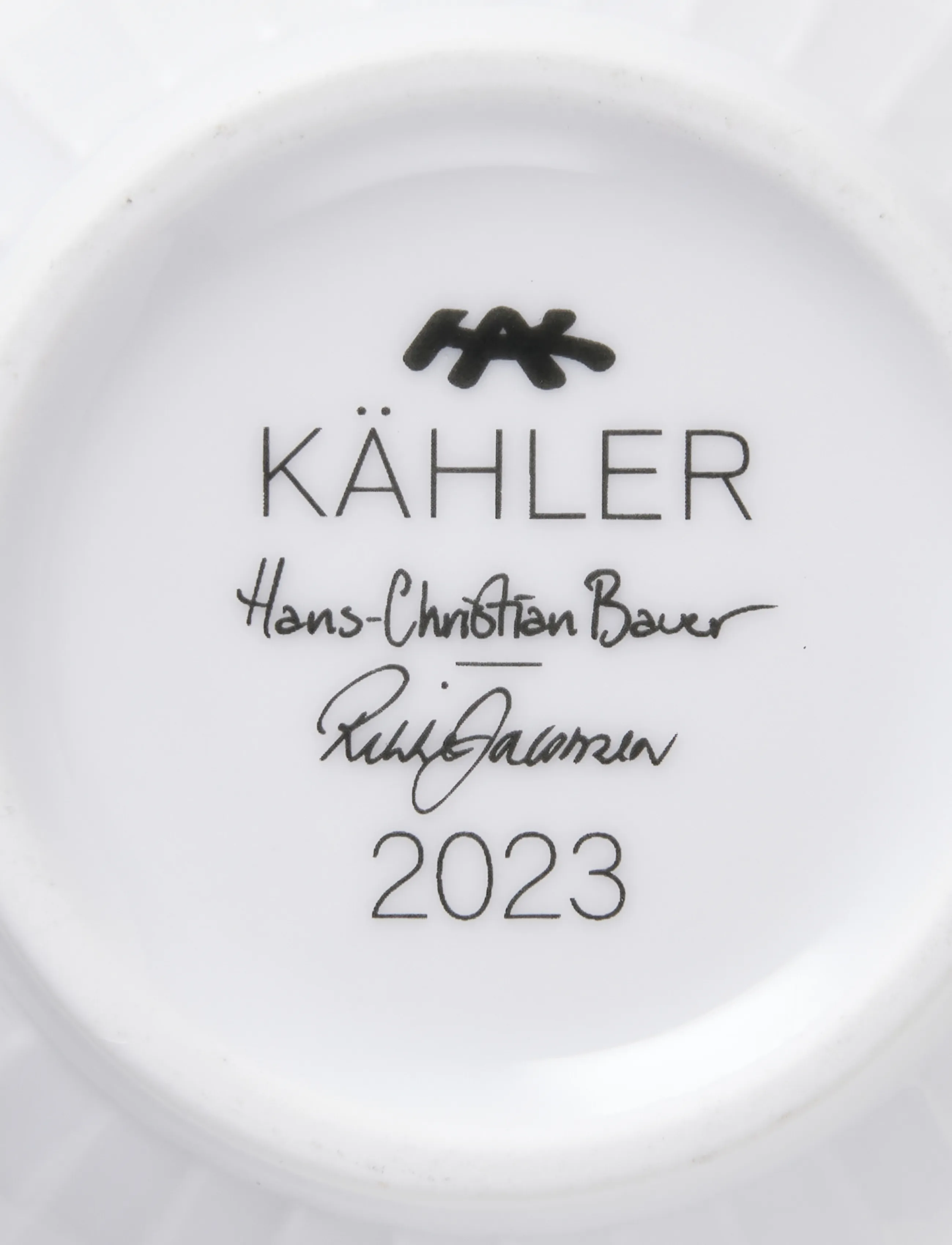 Kähler - Hammershøi Christmas Mugs 2023 and 2021 Set 33 cl white/deco - white w. deco - 3