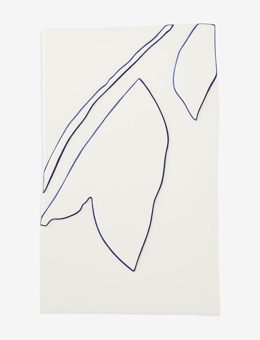 Kähler - Relief crown 28x43cm - grafische muster - white - 1