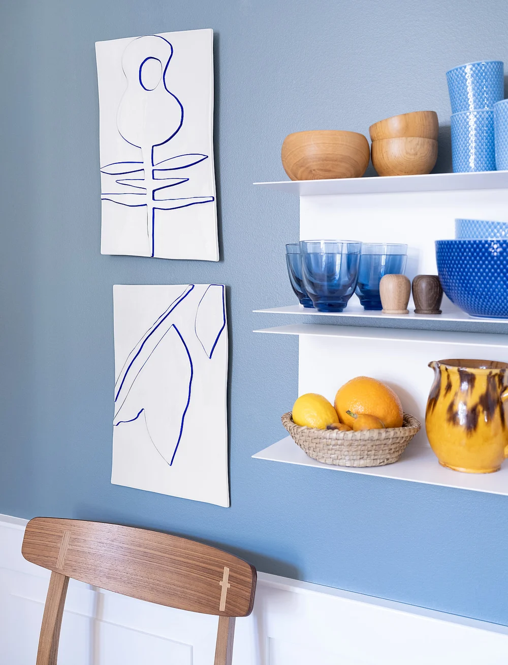 Kähler - Relief crown 28x43cm - grafische muster - white - 2