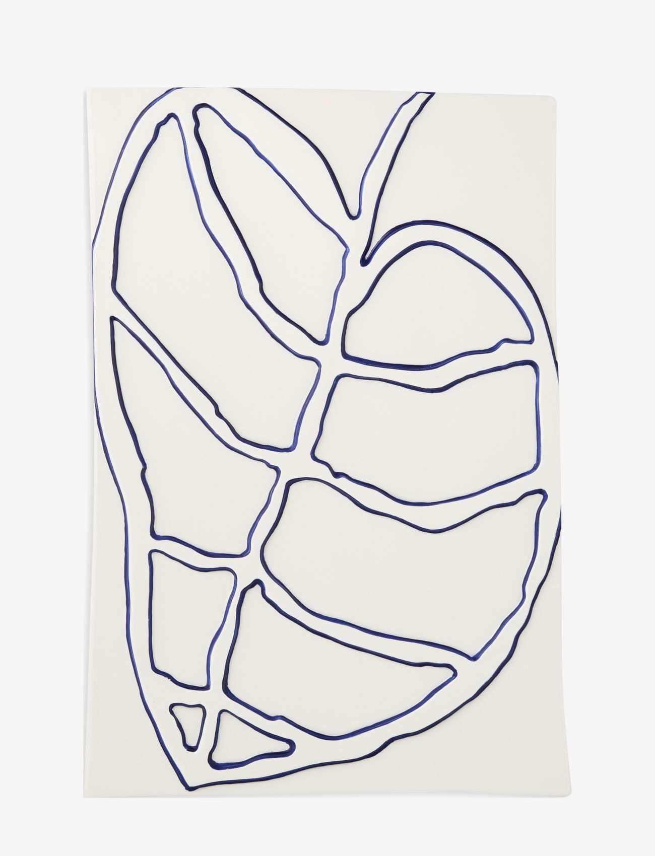 Kähler - Relief leaf 28x41cm - botaanika - white - 0