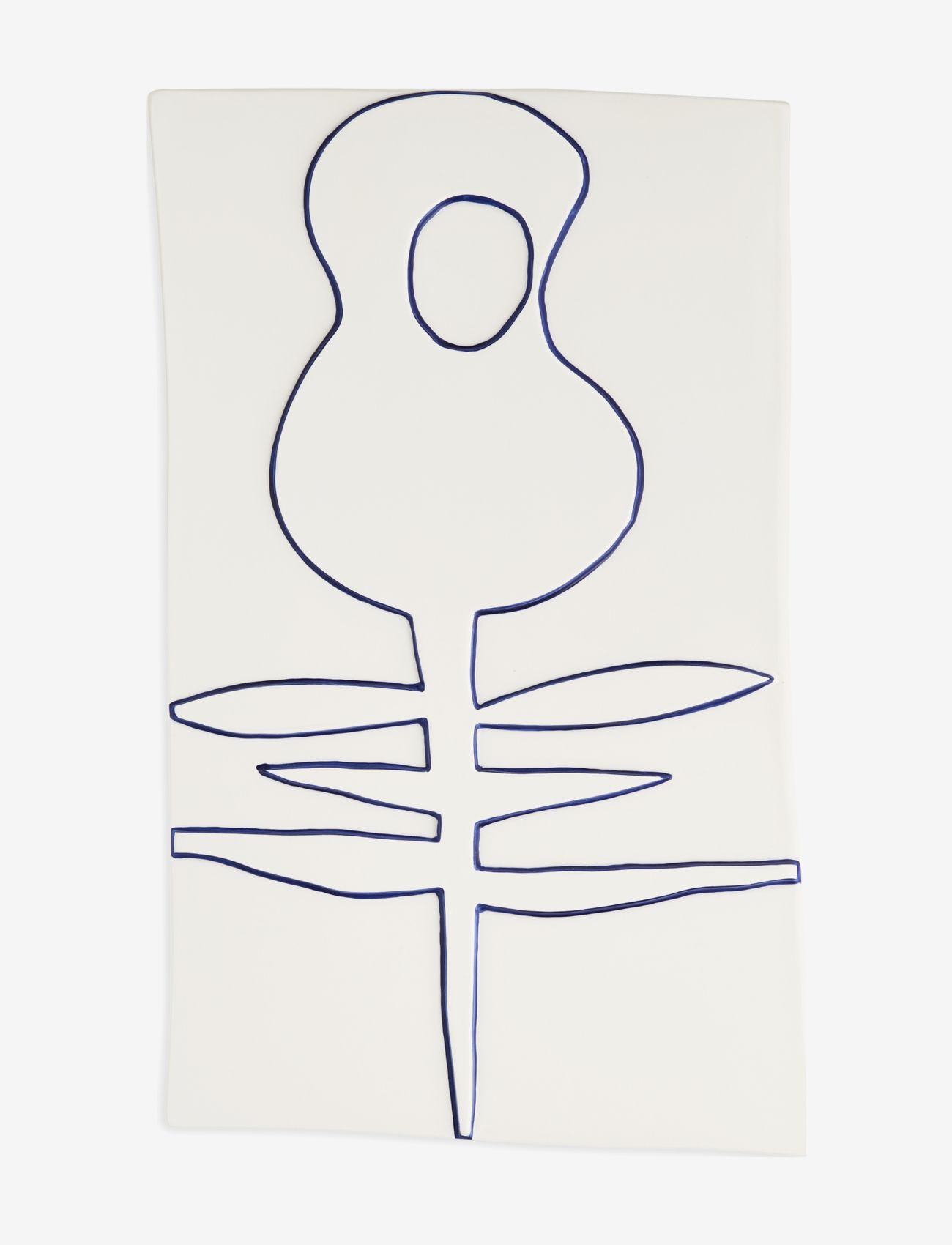 Kähler - Relief flower 27x44cm - graafilised mustrid - white - 0