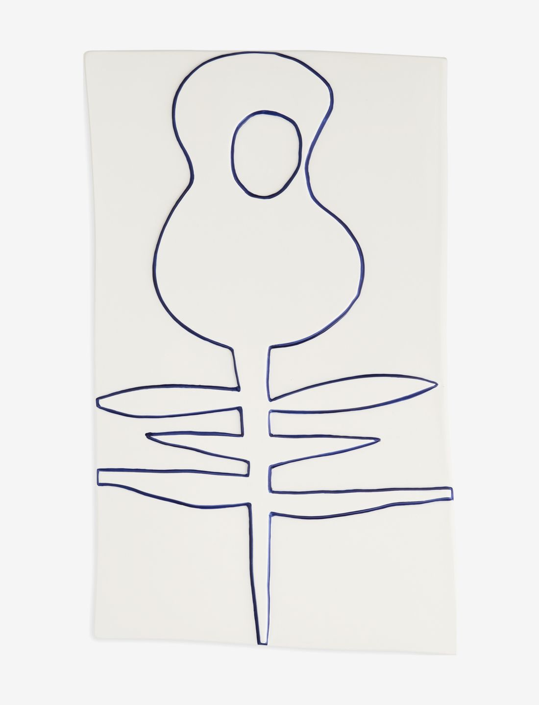 Kähler - Relief flower 27x44cm - grafische muster - white - 0