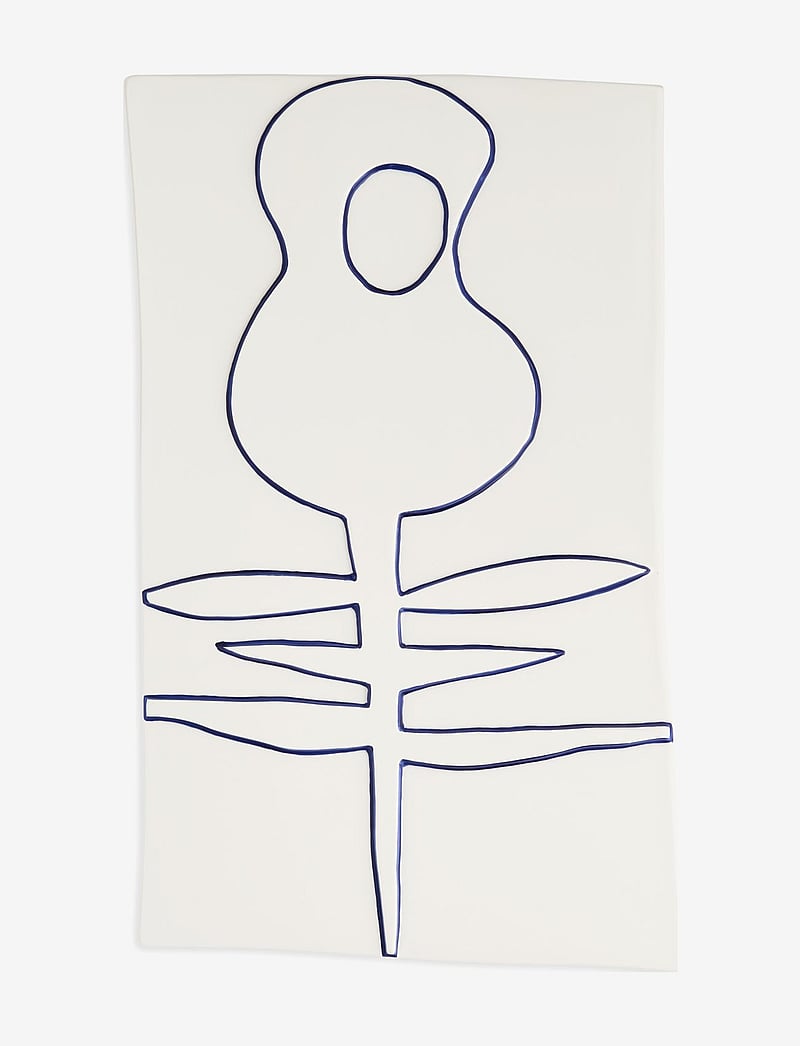 Kähler - Relief flower 27x44cm - graafilised mustrid - white - 0