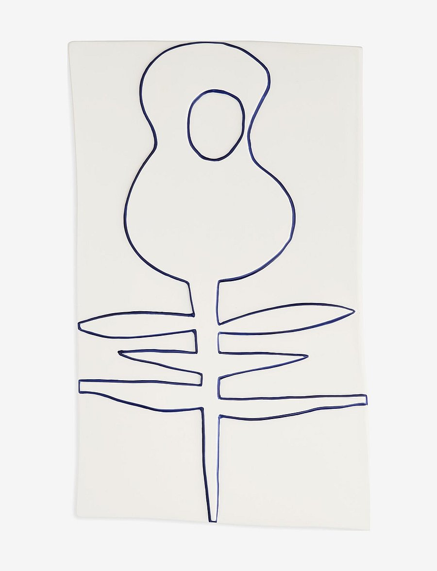 Kähler - Relief flower 27x44cm - grafische muster - white - 1