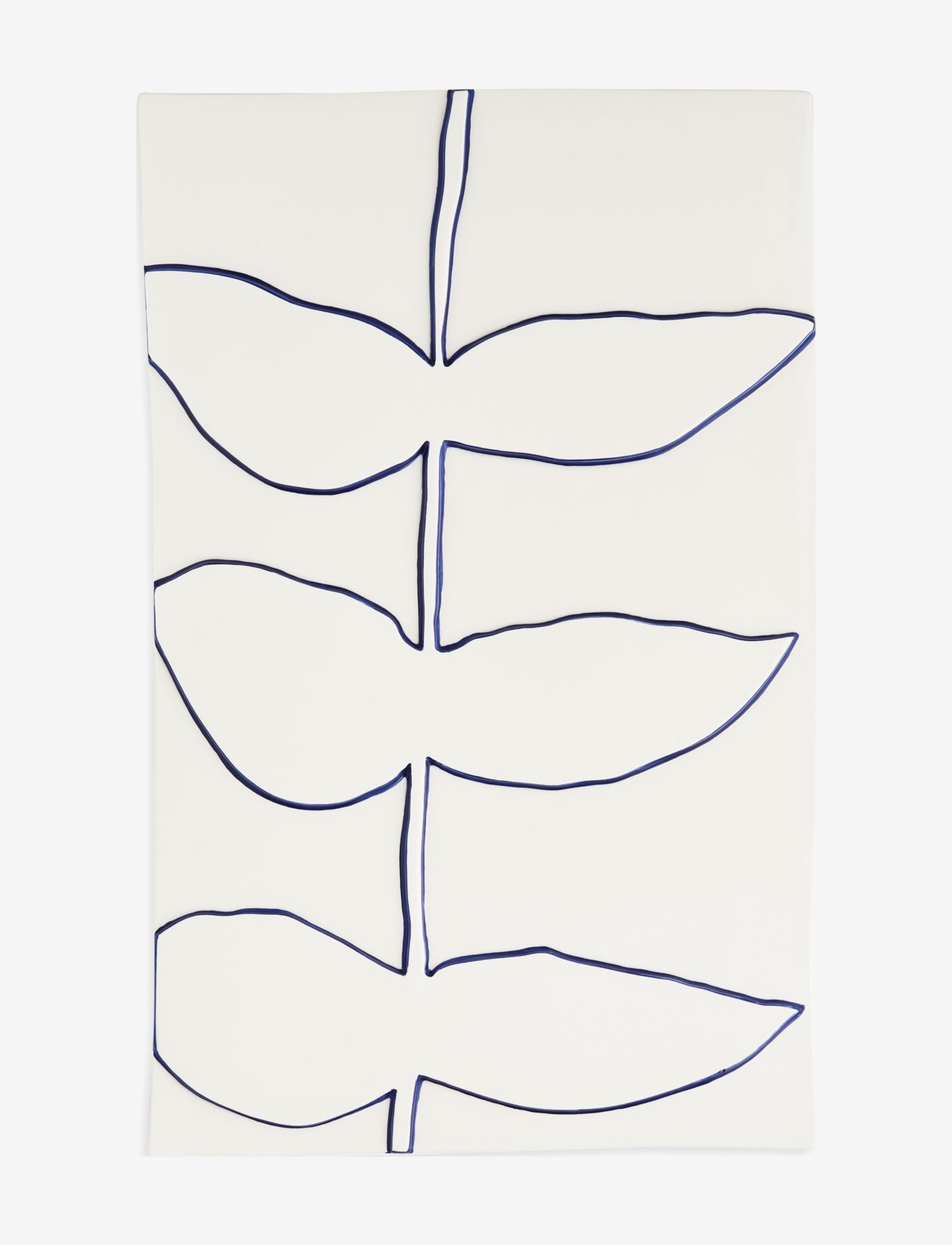 Kähler - Relief stalk 28x43cm - botaanika - white - 0