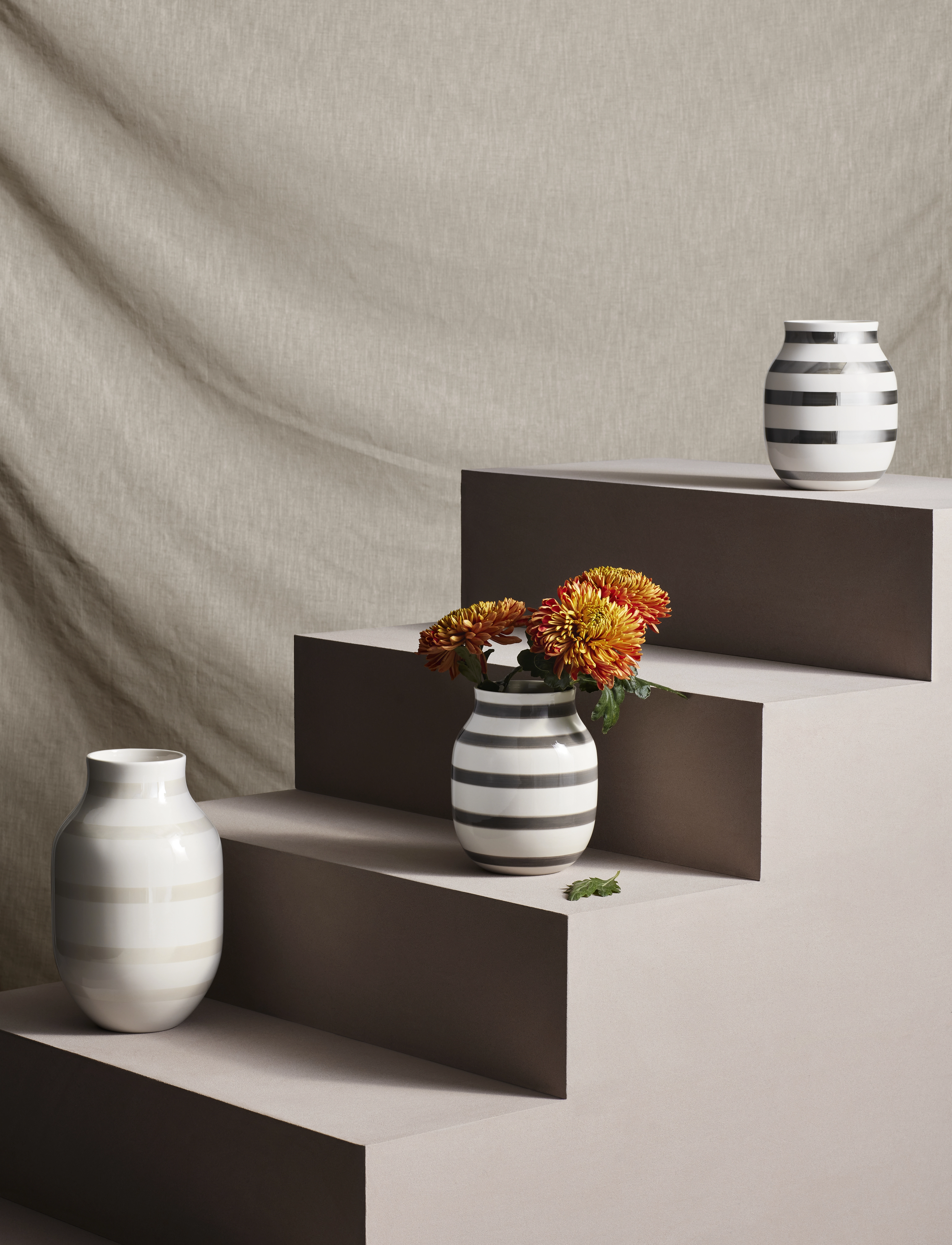 Kähler Omaggio Vase H12.5 cm Varm Grå, H12.5 cm, Grey, Vaser > Store Vaser, Unisex