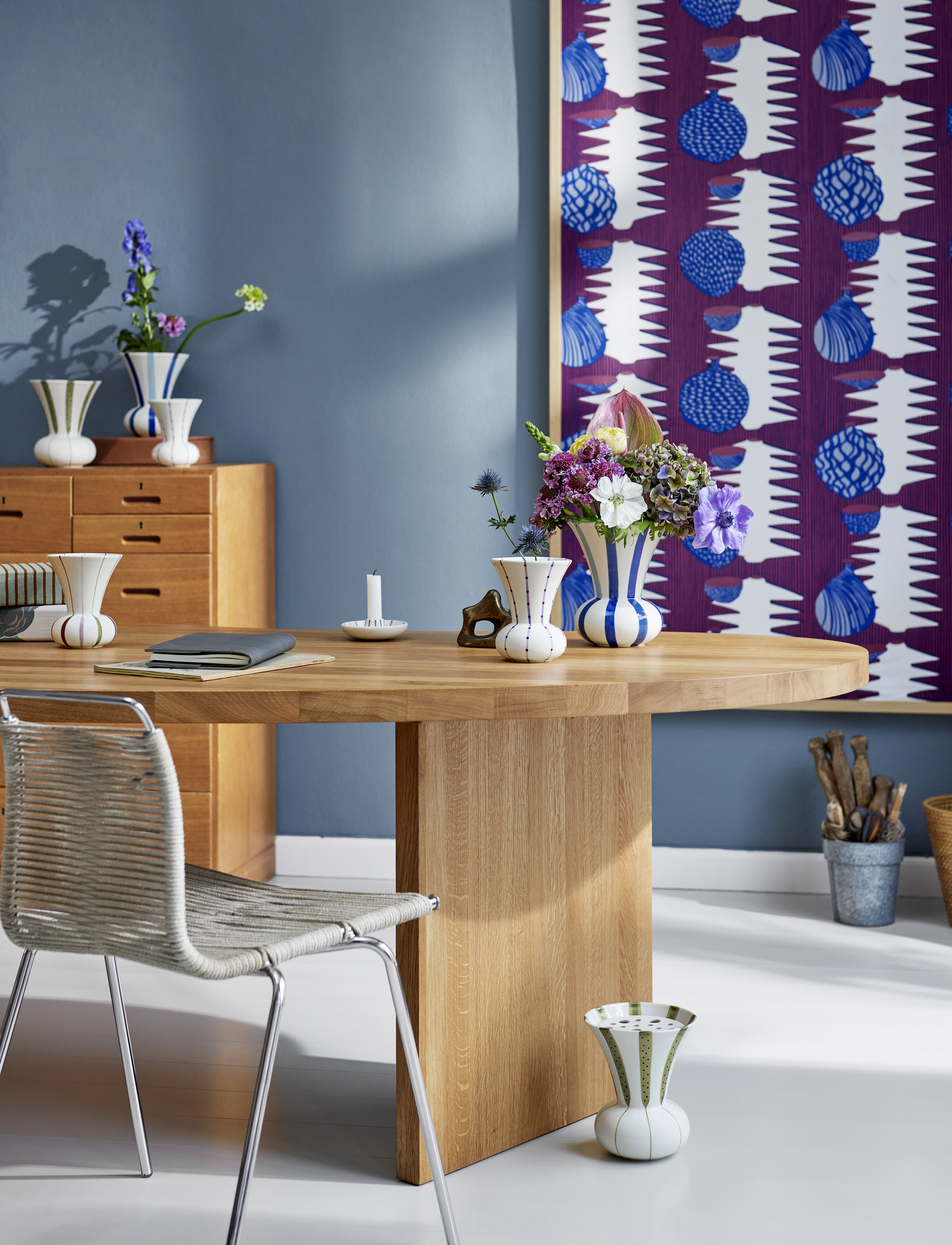 Kähler - Signature Vase H20 blå - valentinsgaver - blue - 3
