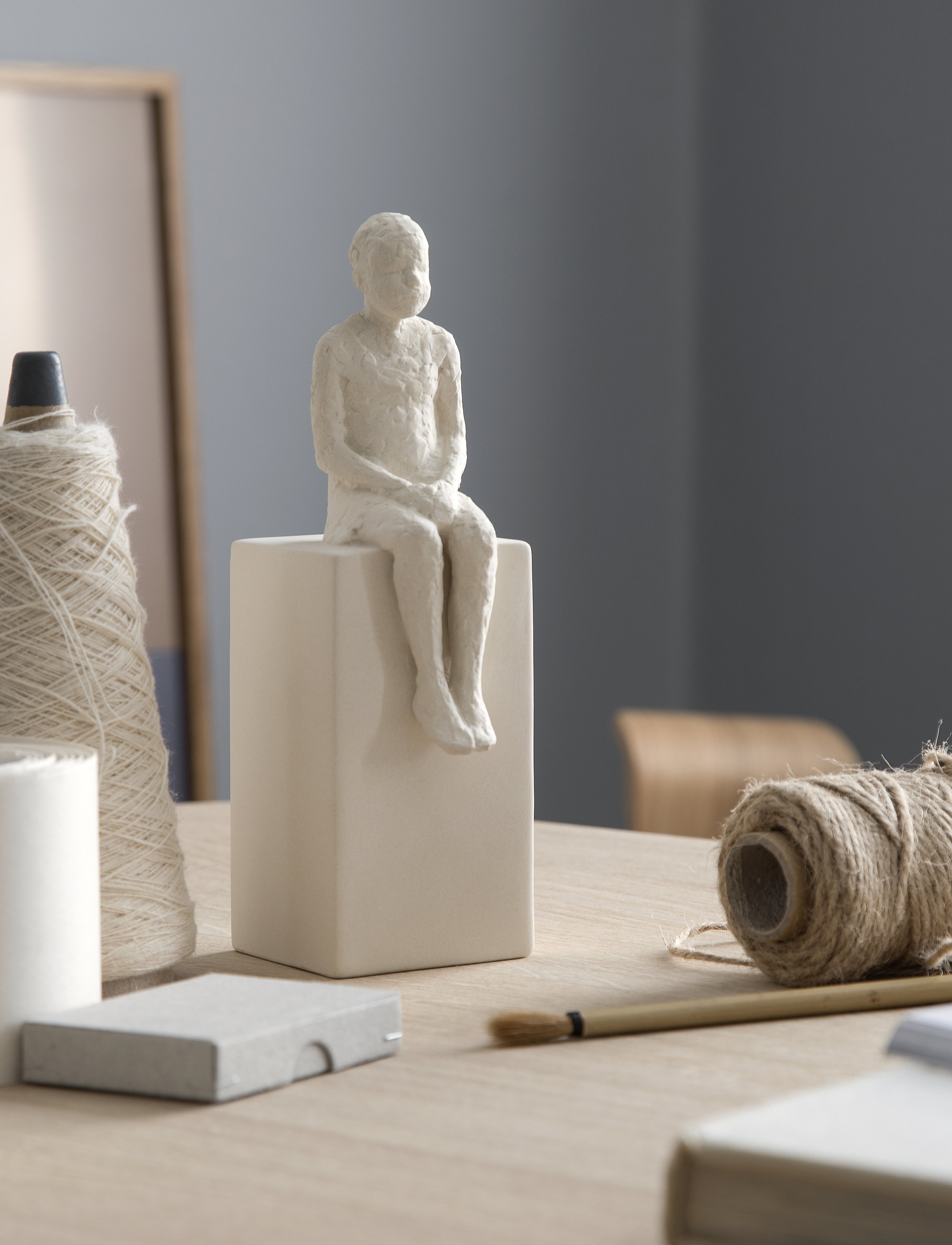 Kähler Character Drømmeren H21,5, H:21.5 cm, Decoration, Creme - Bookends, Homeware